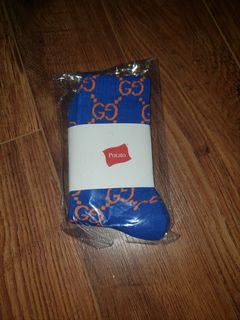 Imran Potato - Blue/Orange 'Gucci' Logo Knit Socks – eluXive