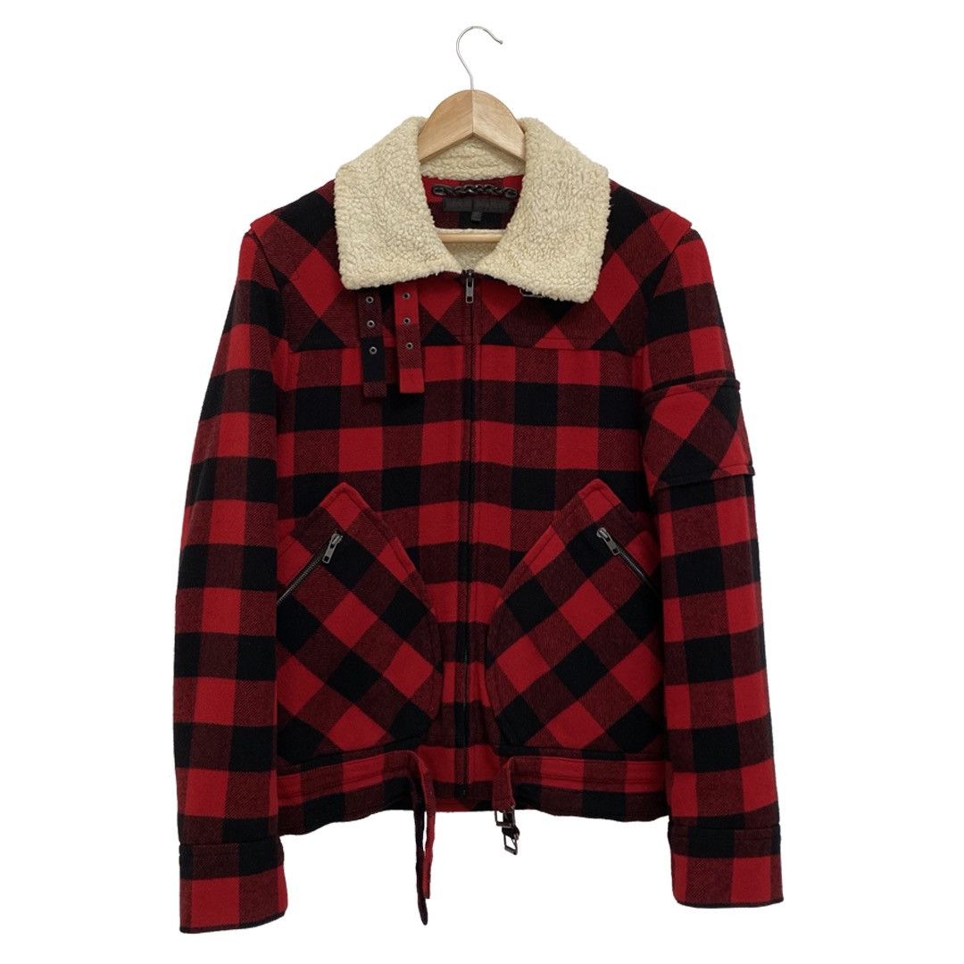 Veronique Branquinho AW '04-'05 Sherpa Lined Plaid Jacket