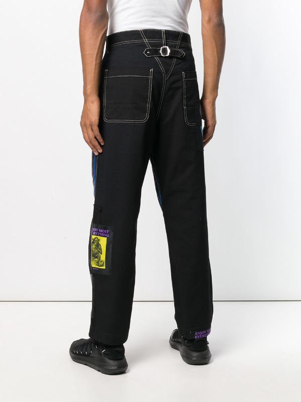 Diesel RARE! NEW DIESEL DS WIDE BLACK PATCHED TROUSERS P-FRANK Size US 34 / EU 50 - 5 Thumbnail
