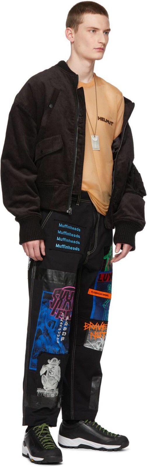 Diesel RARE! NEW DIESEL DS WIDE BLACK PATCHED TROUSERS P-FRANK Size US 34 / EU 50 - 11 Thumbnail
