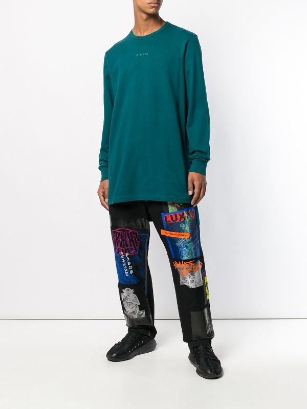 RARE! NEW DIESEL DS WIDE BLACK PATCHED TROUSERS P-FRANK