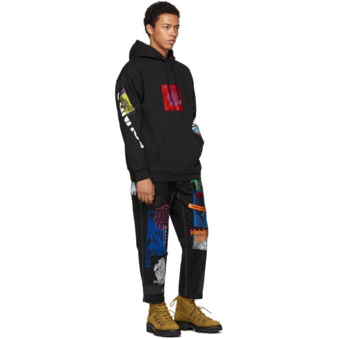 Diesel RARE! NEW DIESEL DS WIDE BLACK PATCHED TROUSERS P-FRANK Size US 34 / EU 50 - 2 Thumbnail
