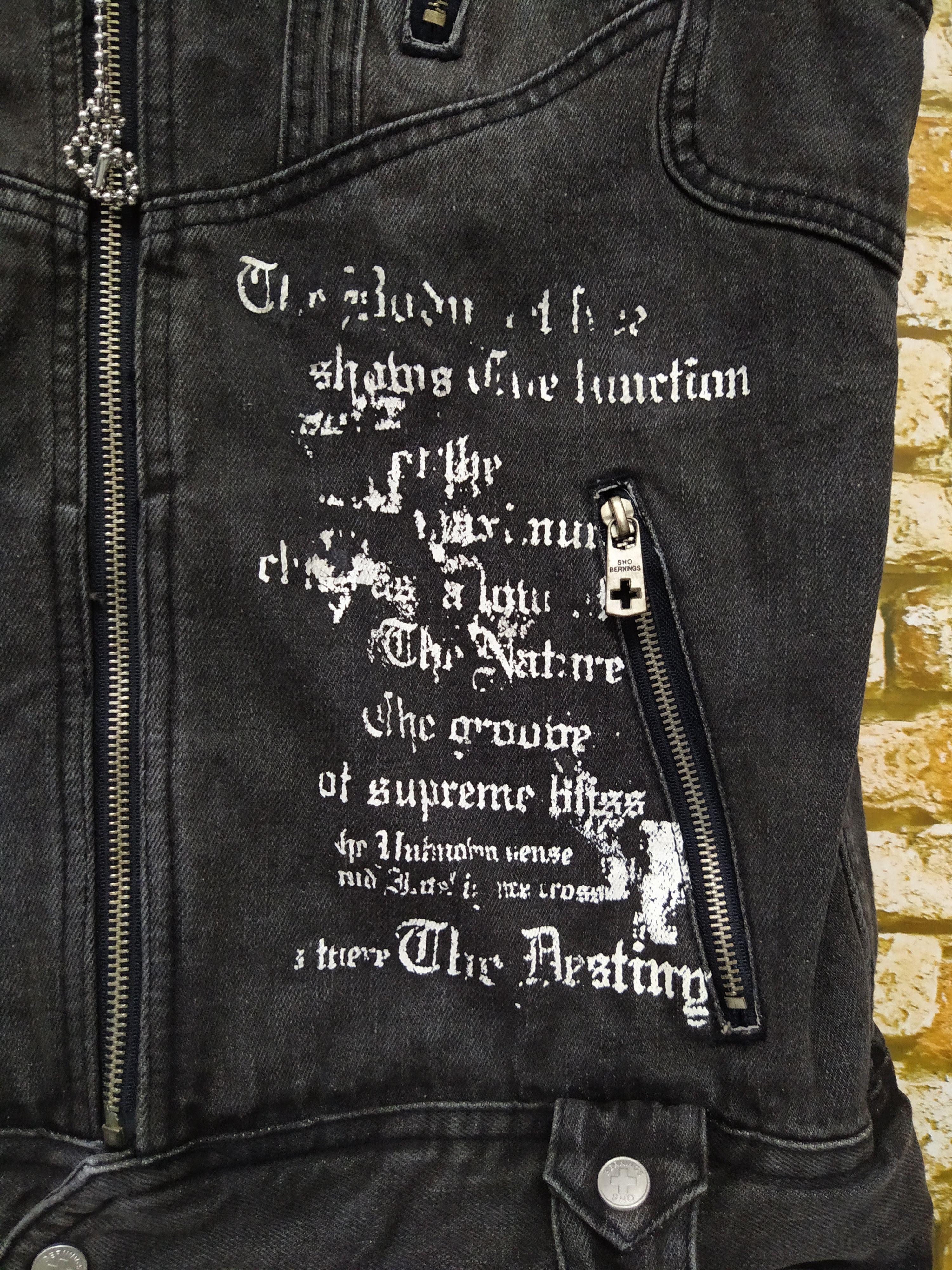 Japanese Brand × Seditionaries BERNING SHO JAPAN BONDAGE PUNK POEM DENIM JACKET (B549) Size US L / EU 52-54 / 3 - 2 Thumbnail