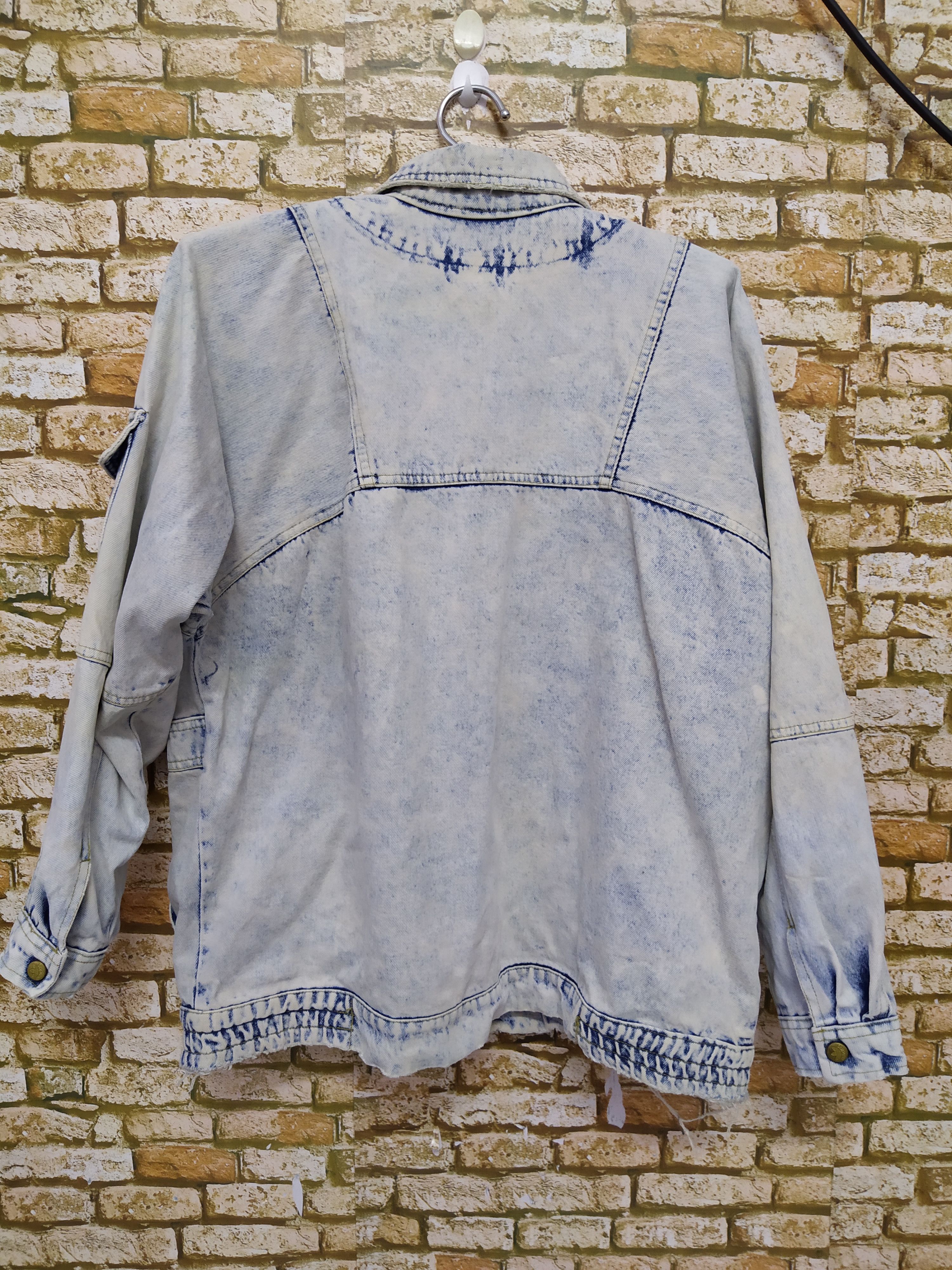 Adidas VTG ADIDAS DENIM ACID WASHED DISTRESSED JACKET (B550) Size US XL / EU 56 / 4 - 4 Thumbnail
