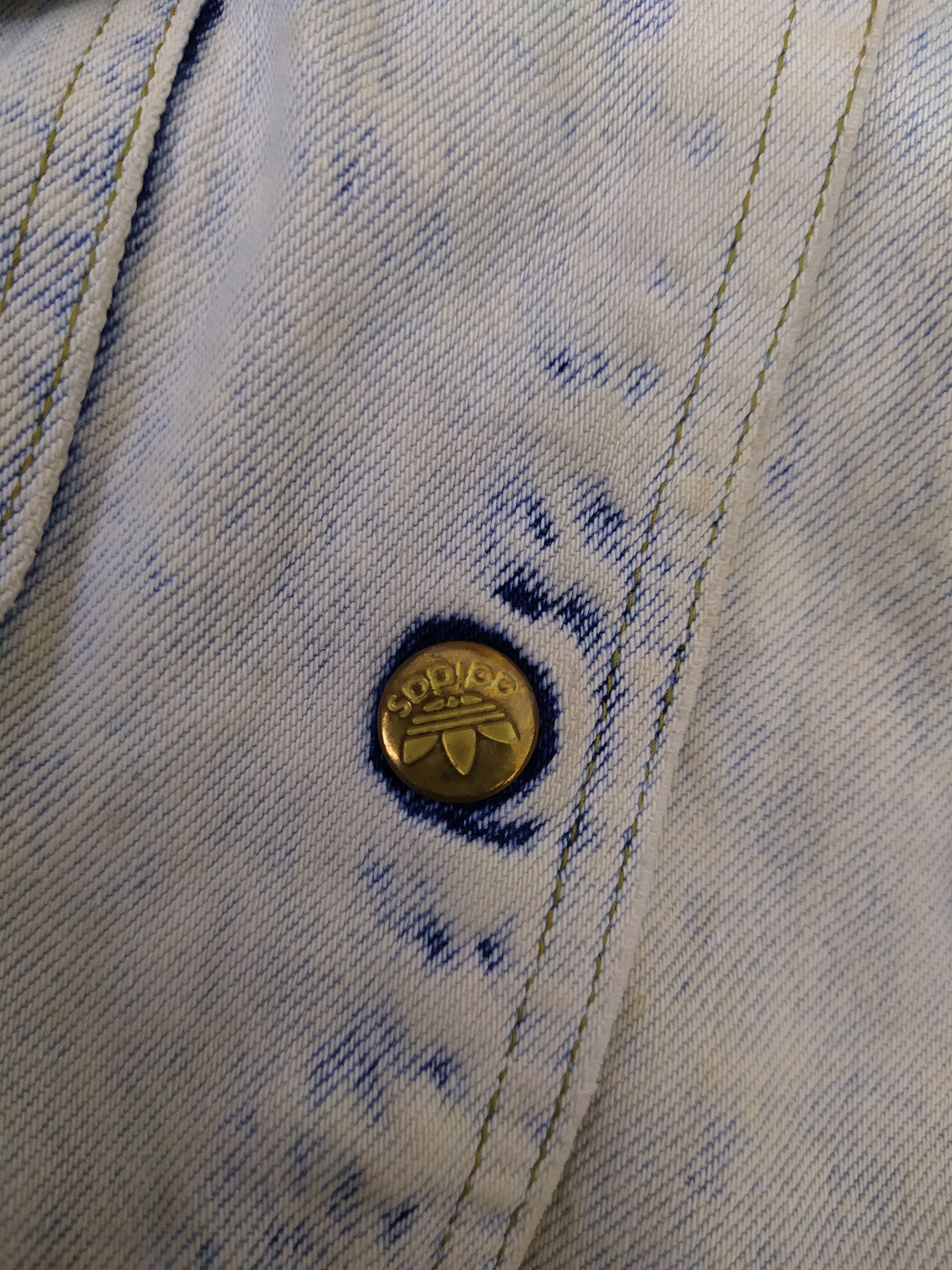 Adidas VTG ADIDAS DENIM ACID WASHED DISTRESSED JACKET (B550) Size US XL / EU 56 / 4 - 6 Thumbnail