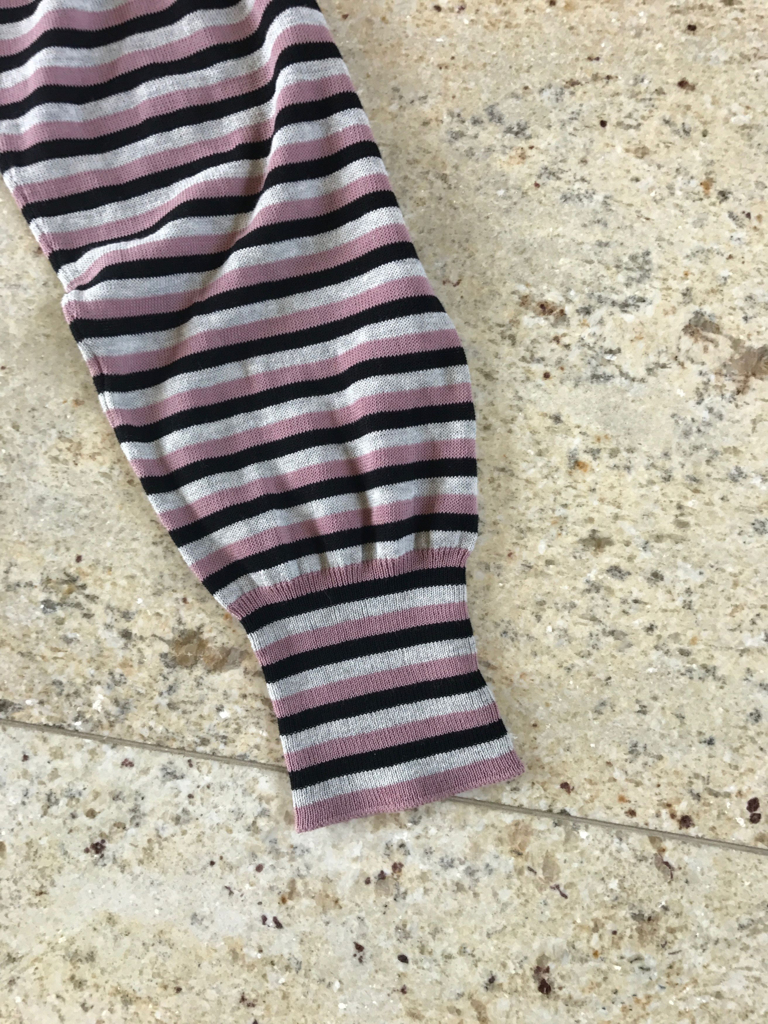 Vivienne Westwood Stripe Pink & Black V Neck Sweater Size US XL / EU 56 / 4 - 5 Thumbnail