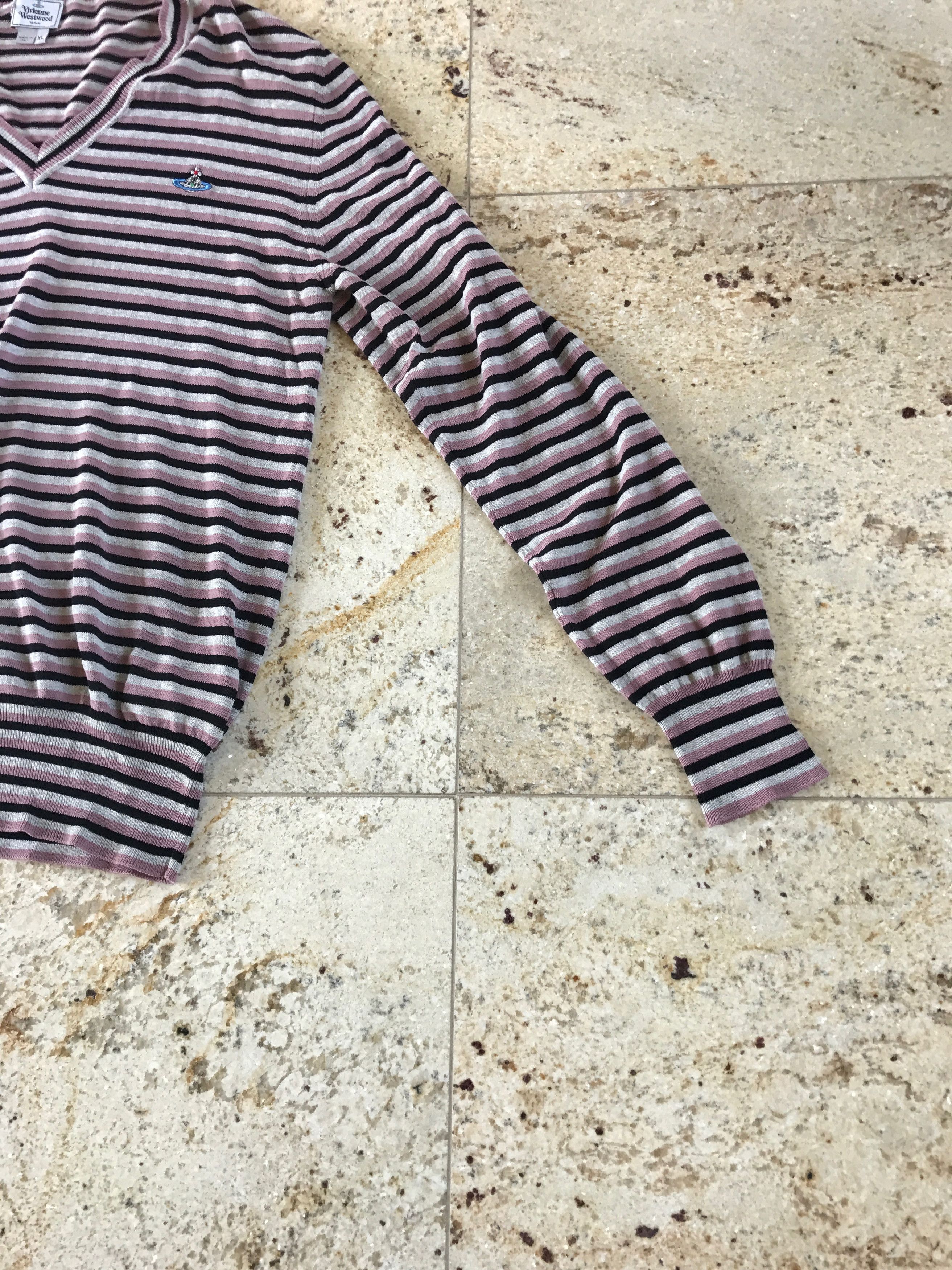 Vivienne Westwood Stripe Pink & Black V Neck Sweater Size US XL / EU 56 / 4 - 3 Thumbnail