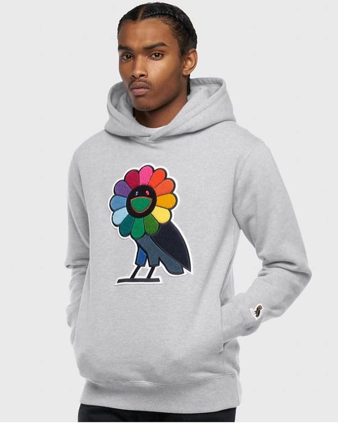 October's Very Own × Takashi Murakami OVO X Murakami Hoodie Grey 2018 OG Flower Owl Size US M / EU 48-50 / 2 - 3 Thumbnail