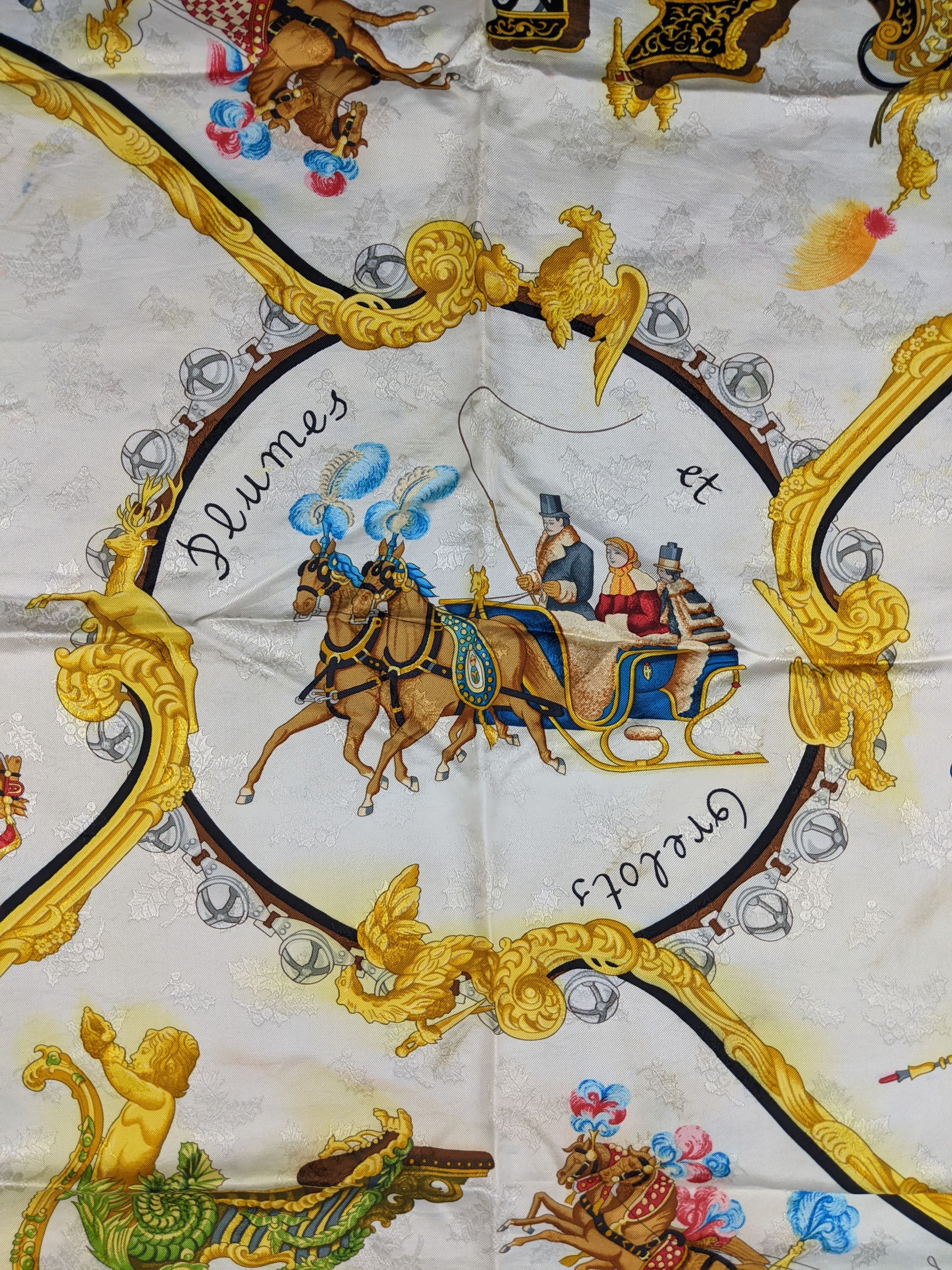 Hermes Hermes Plumes Et Grelots by Julie Abadie silk scarf Size ONE SIZE - 2 Thumbnail