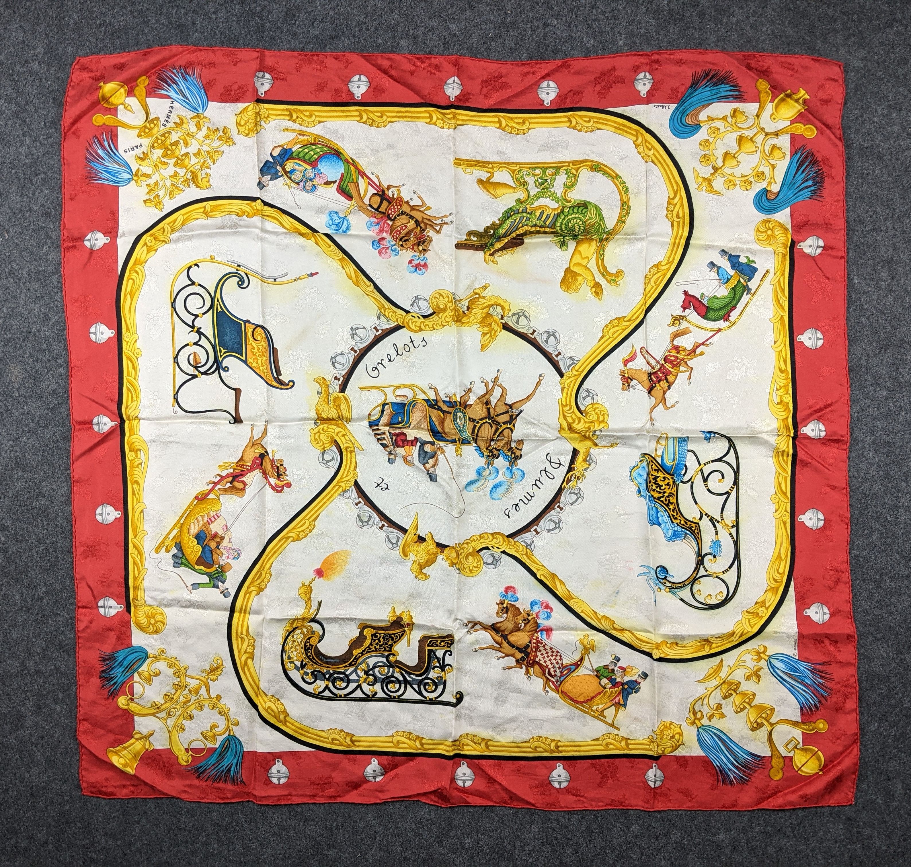 Hermes Hermes Plumes Et Grelots by Julie Abadie silk scarf Size ONE SIZE - 1 Thumbnail
