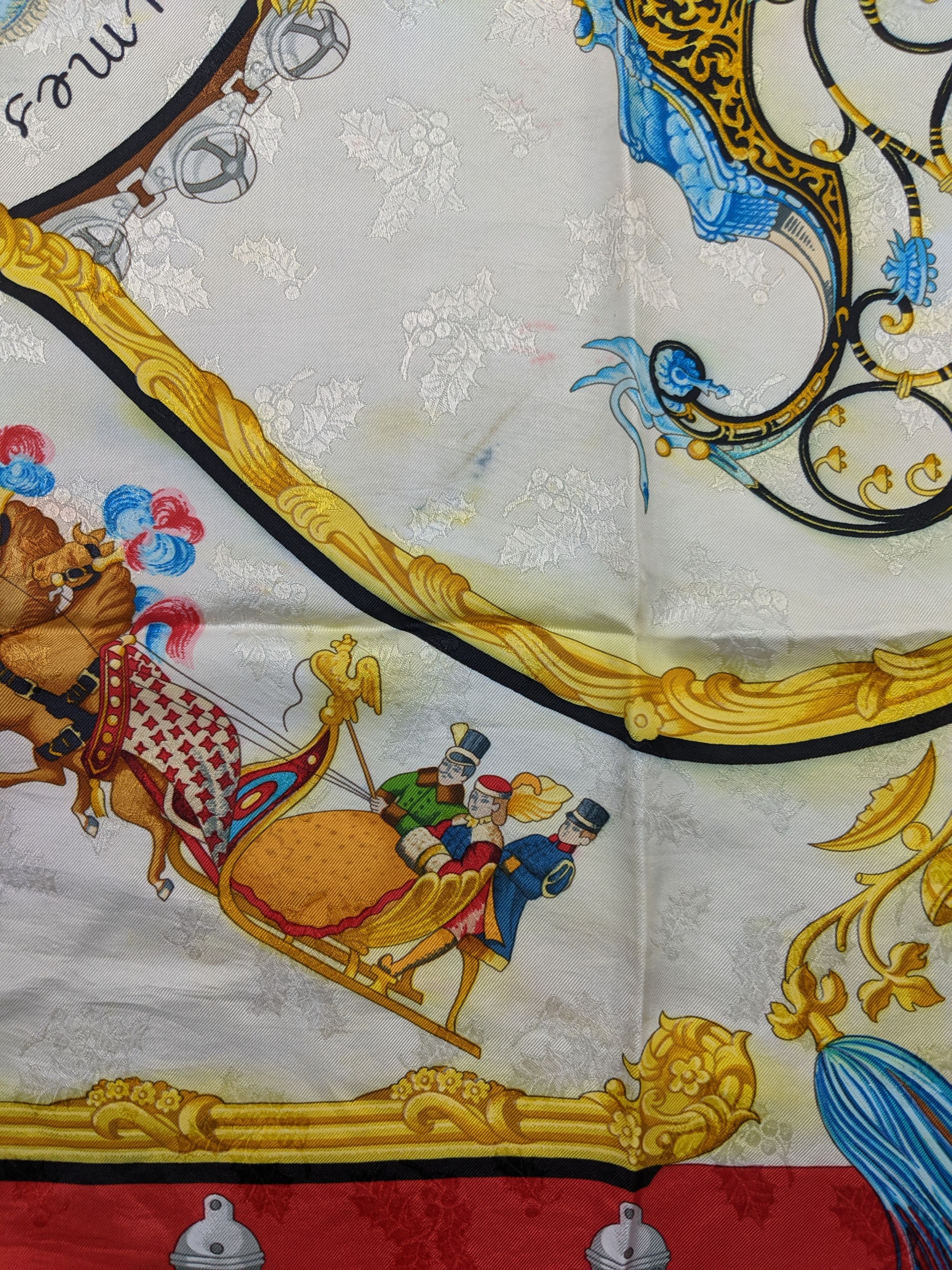 Hermes Hermes Plumes Et Grelots by Julie Abadie silk scarf Size ONE SIZE - 7 Thumbnail