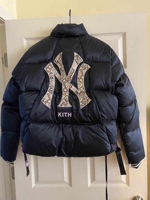 Kith Kith x MLB NY Yankees Navy Puffer W/ Python Script S | Grailed