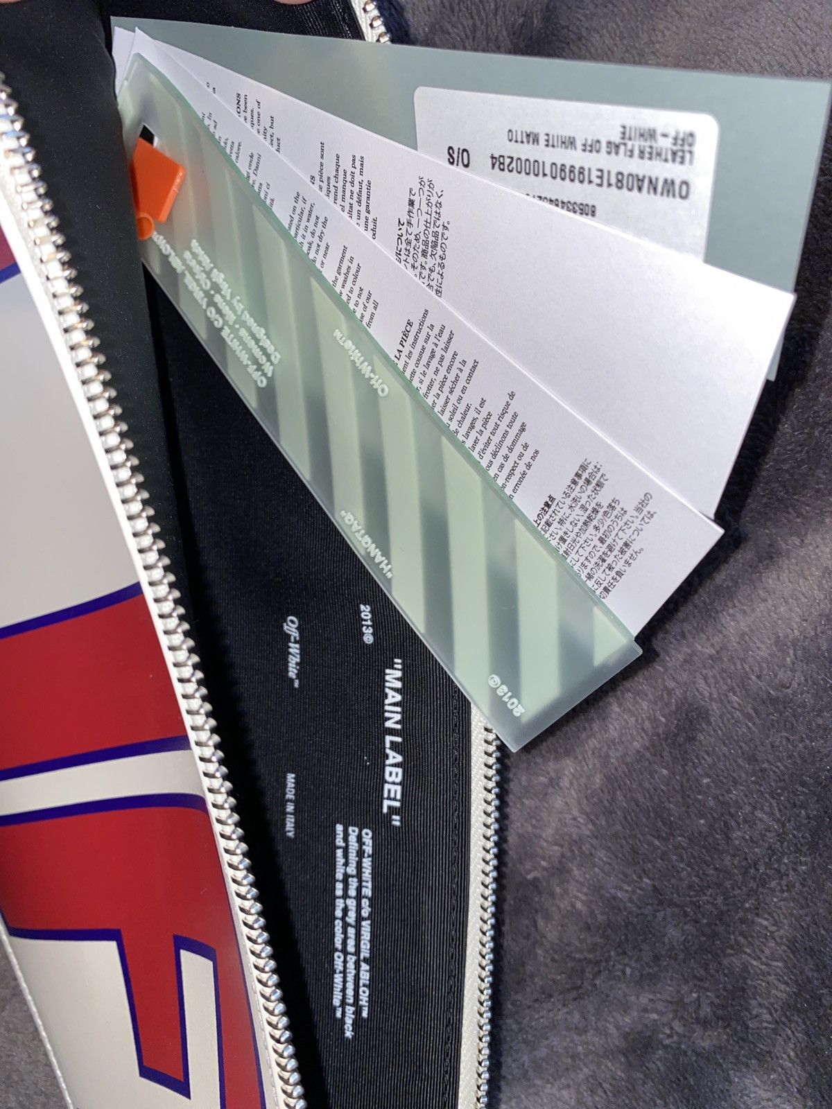 Off-White OFF-WHITE Flag Pouch White/Burgundy | Grailed