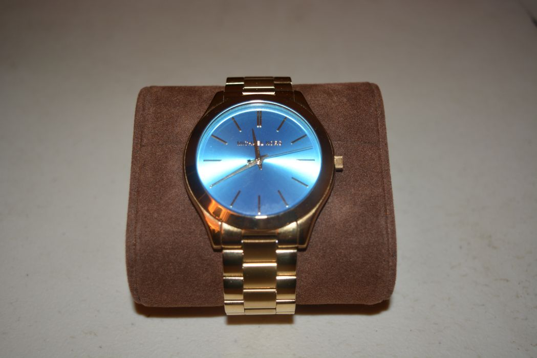 Michael Kors Final Price Michael Kors Gold Watch Blue Face Grailed