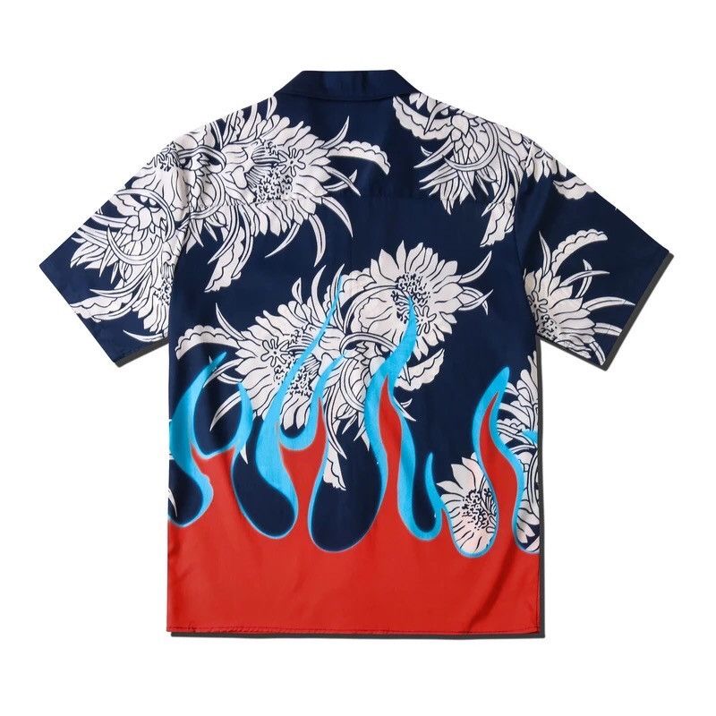 Japanese Brand × Vintage Flame Dragon Graphic Button Up Short Sleeve Shirt Size US L / EU 52-54 / 3 - 2 Thumbnail