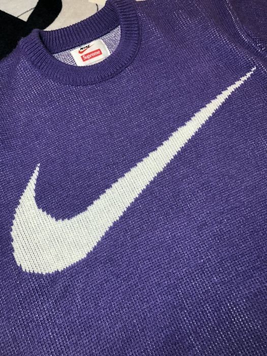 Supreme nike discount swoosh sweater purple