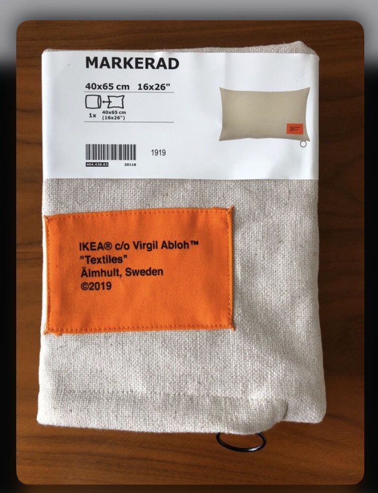 Virgil Abloh x IKEA MARKERAD Cushion Cover Beige - US