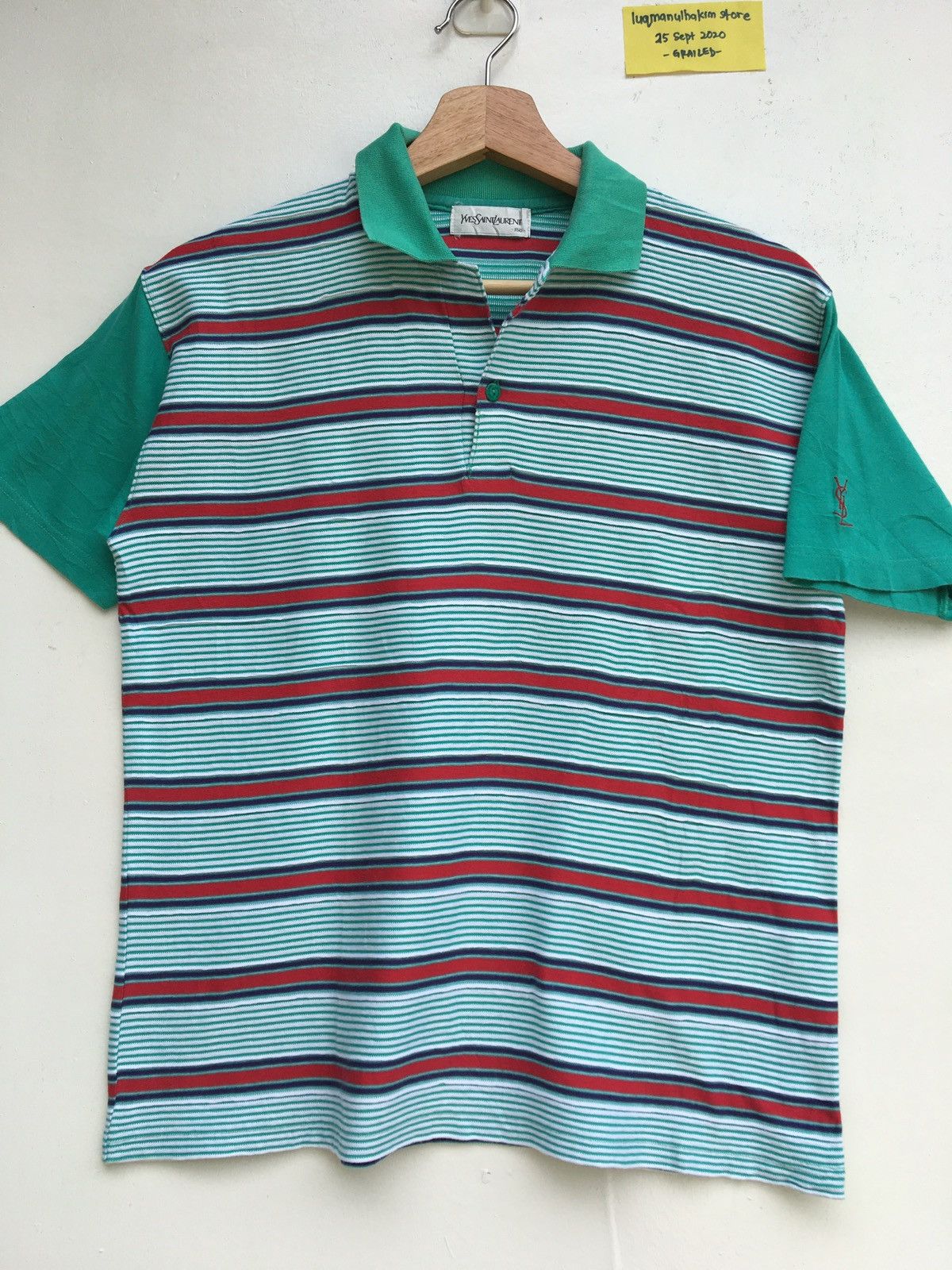 Yves Saint Laurent Vintage Yves Saint Laurent YSL Pour Homme Stripes Polos Size US S / EU 44-46 / 1 - 3 Thumbnail