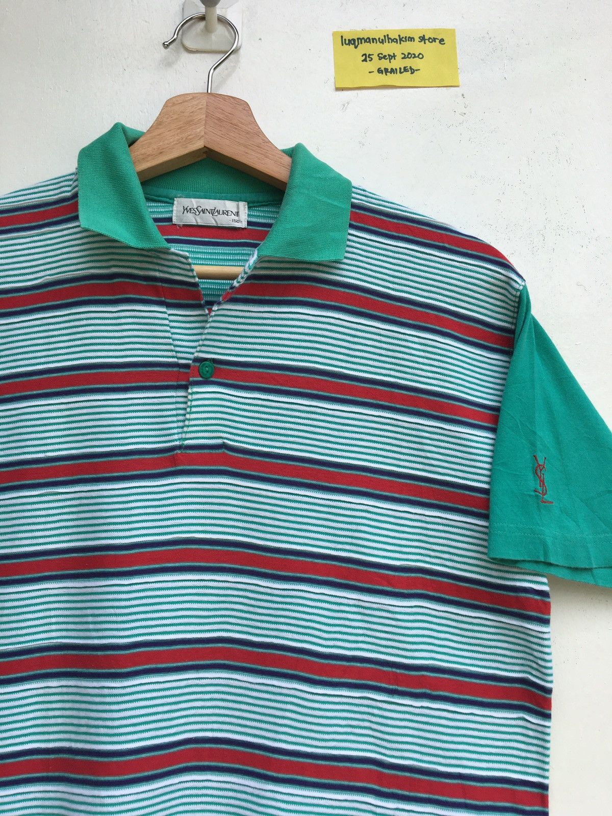 Yves Saint Laurent Vintage Yves Saint Laurent YSL Pour Homme Stripes Polos Size US S / EU 44-46 / 1 - 1 Thumbnail