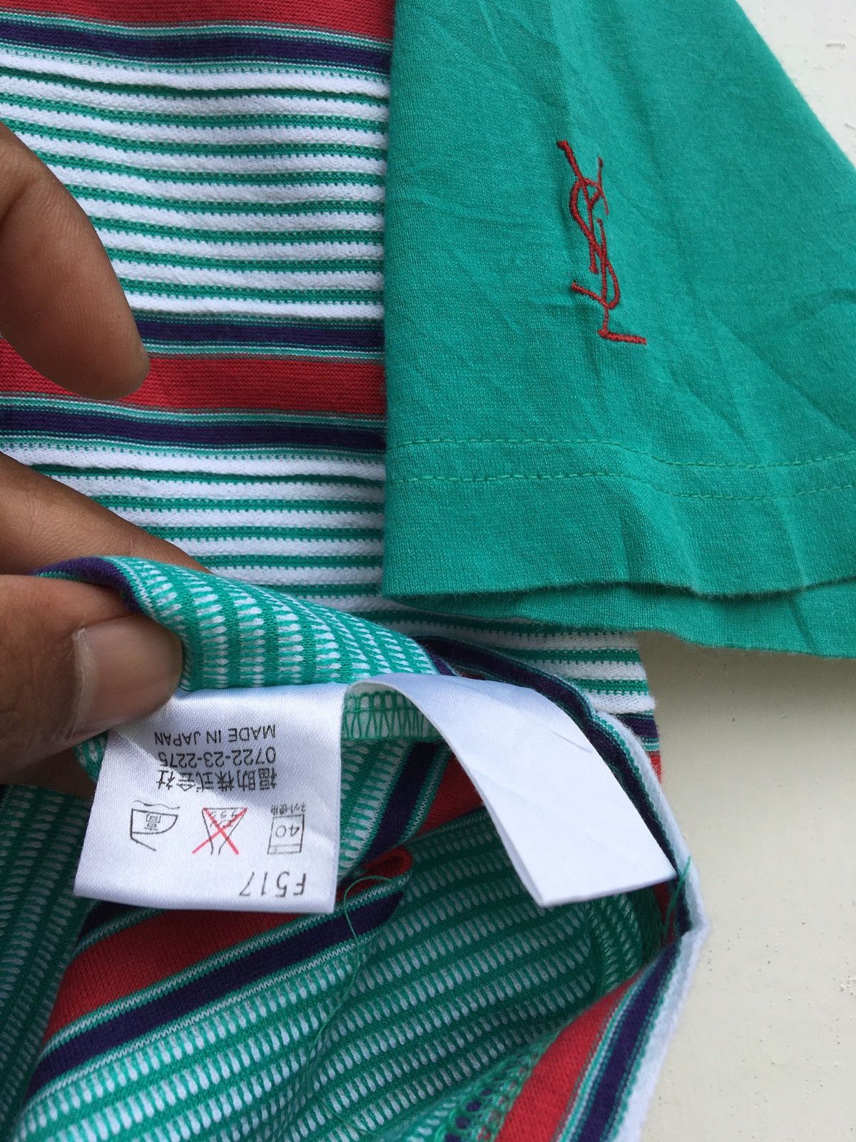 Yves Saint Laurent Vintage Yves Saint Laurent YSL Pour Homme Stripes Polos Size US S / EU 44-46 / 1 - 15 Thumbnail