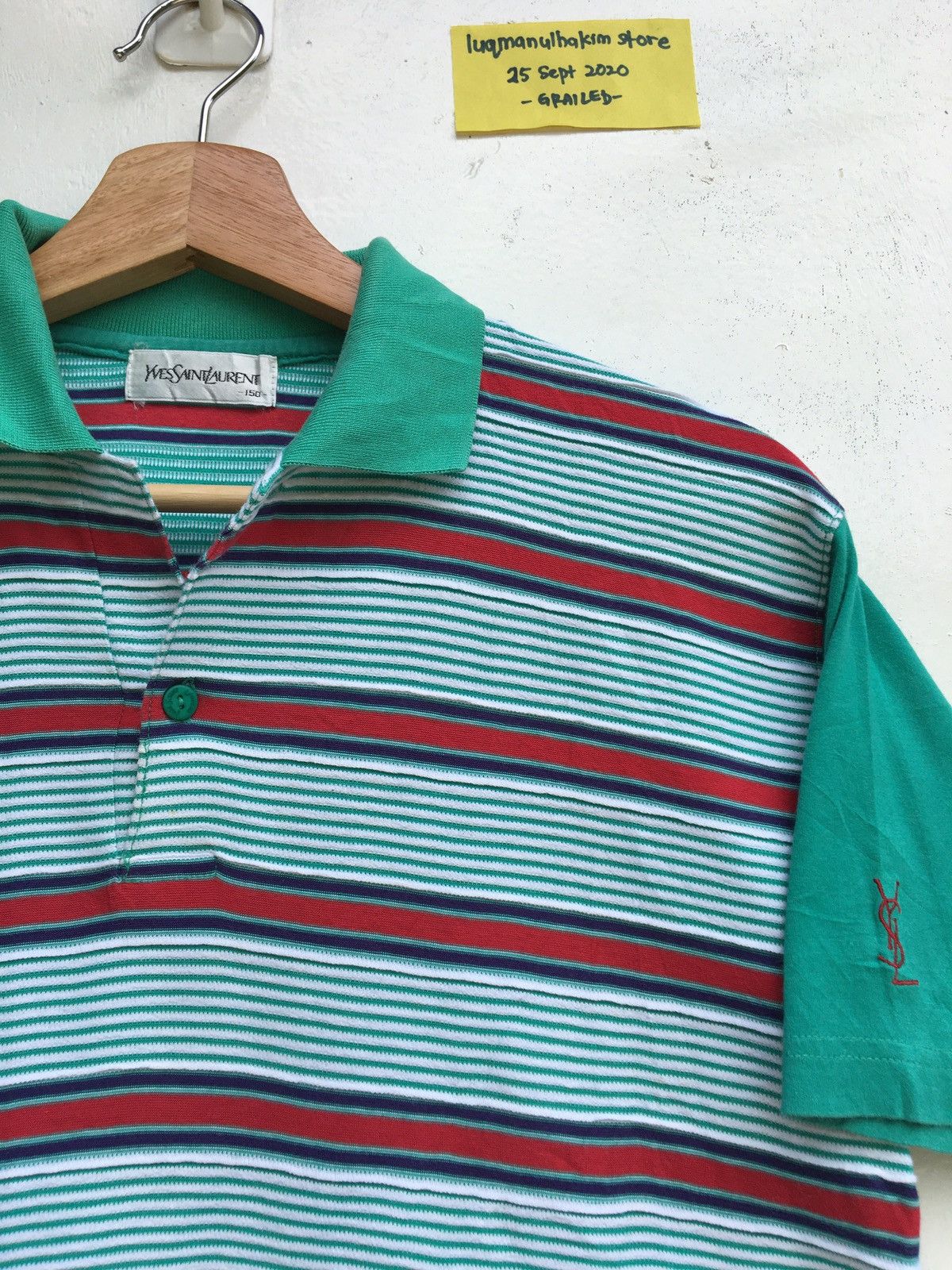 Yves Saint Laurent Vintage Yves Saint Laurent YSL Pour Homme Stripes Polos Size US S / EU 44-46 / 1 - 2 Thumbnail