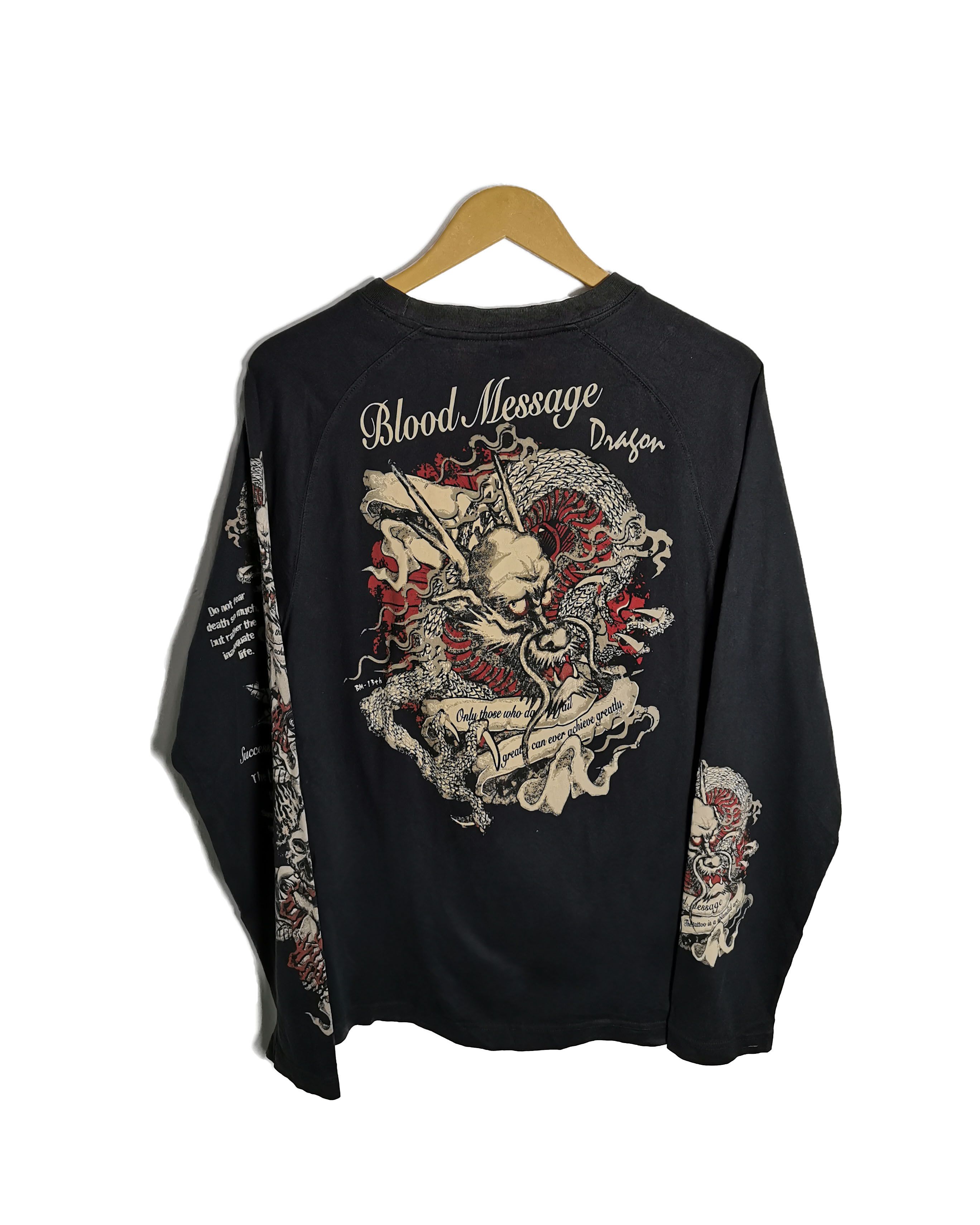 Japanese Brand Similar to Evisu Blood Message Tattoo Dragon T shirt Size US S / EU 44-46 / 1 - 2 Thumbnail