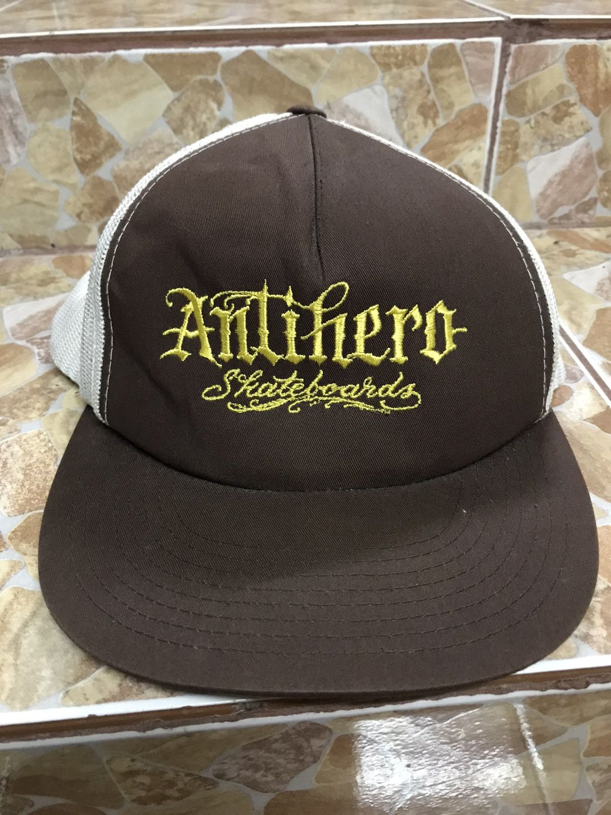 Vintage 90' Antihero Skateboard Embroidery Script Mesh Cap