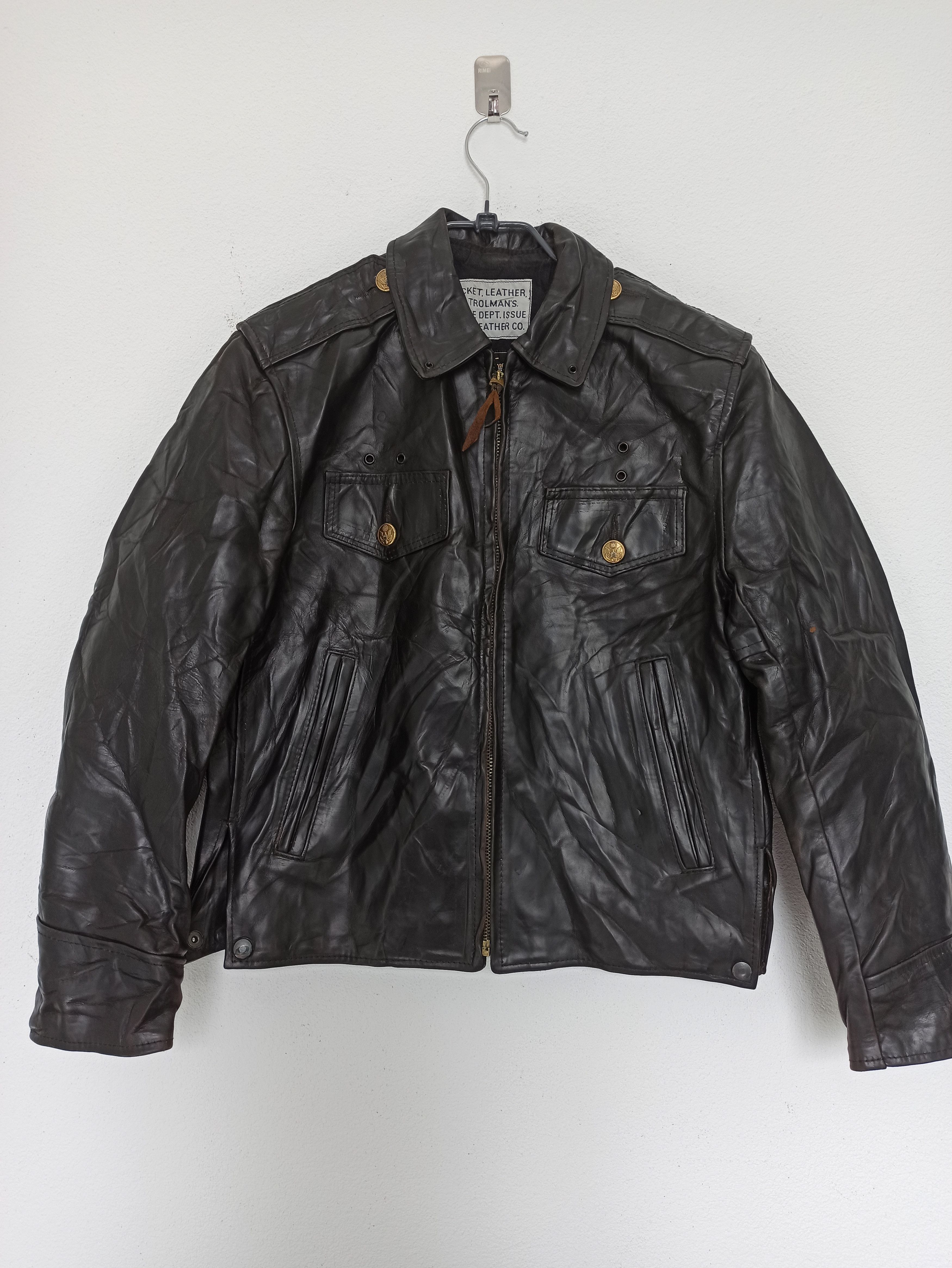 Aero Leather 90's Patrolman's Police Dept Issue Biker Jacket