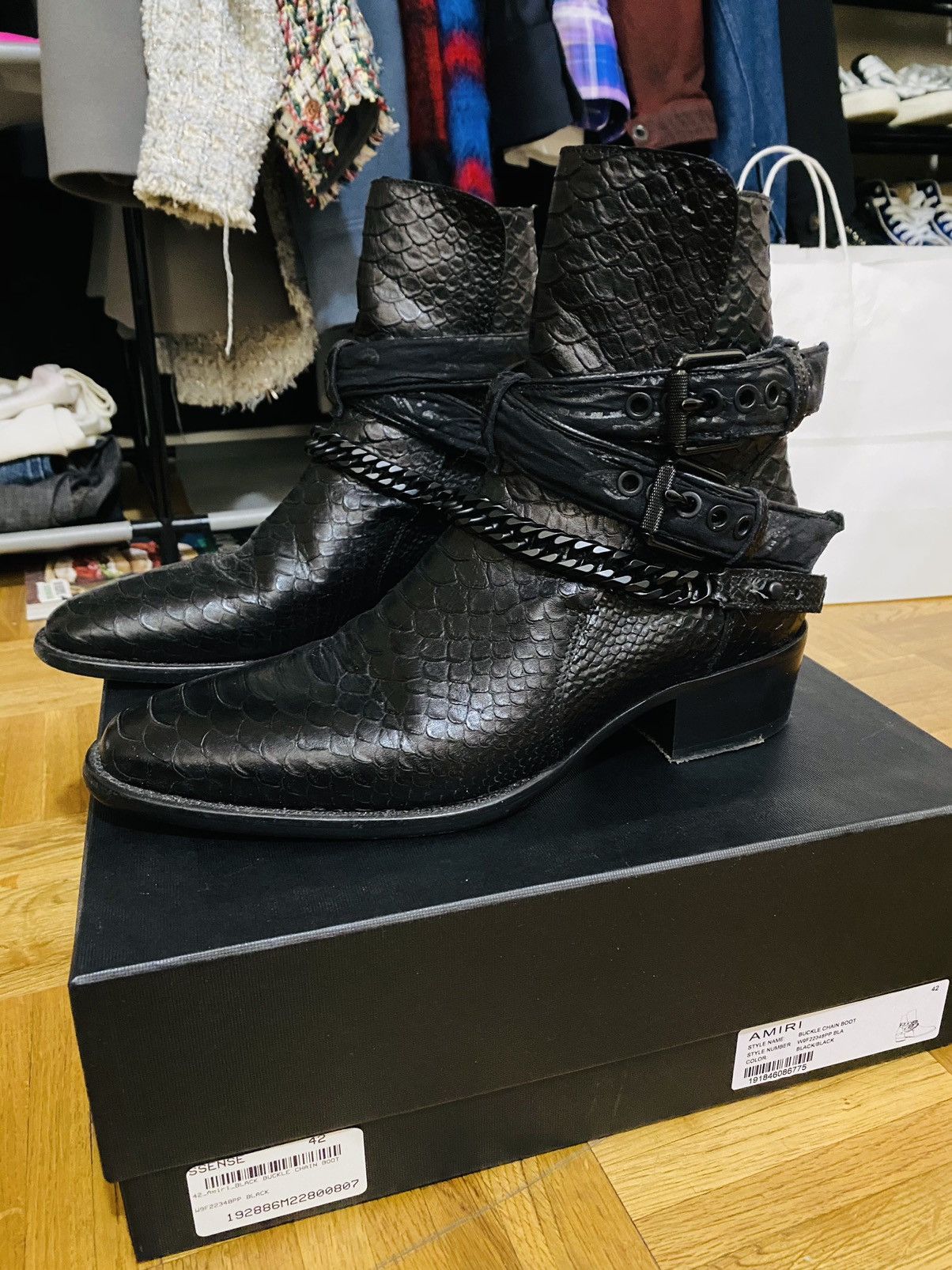 Amiri Python bandana buckle boot | Grailed