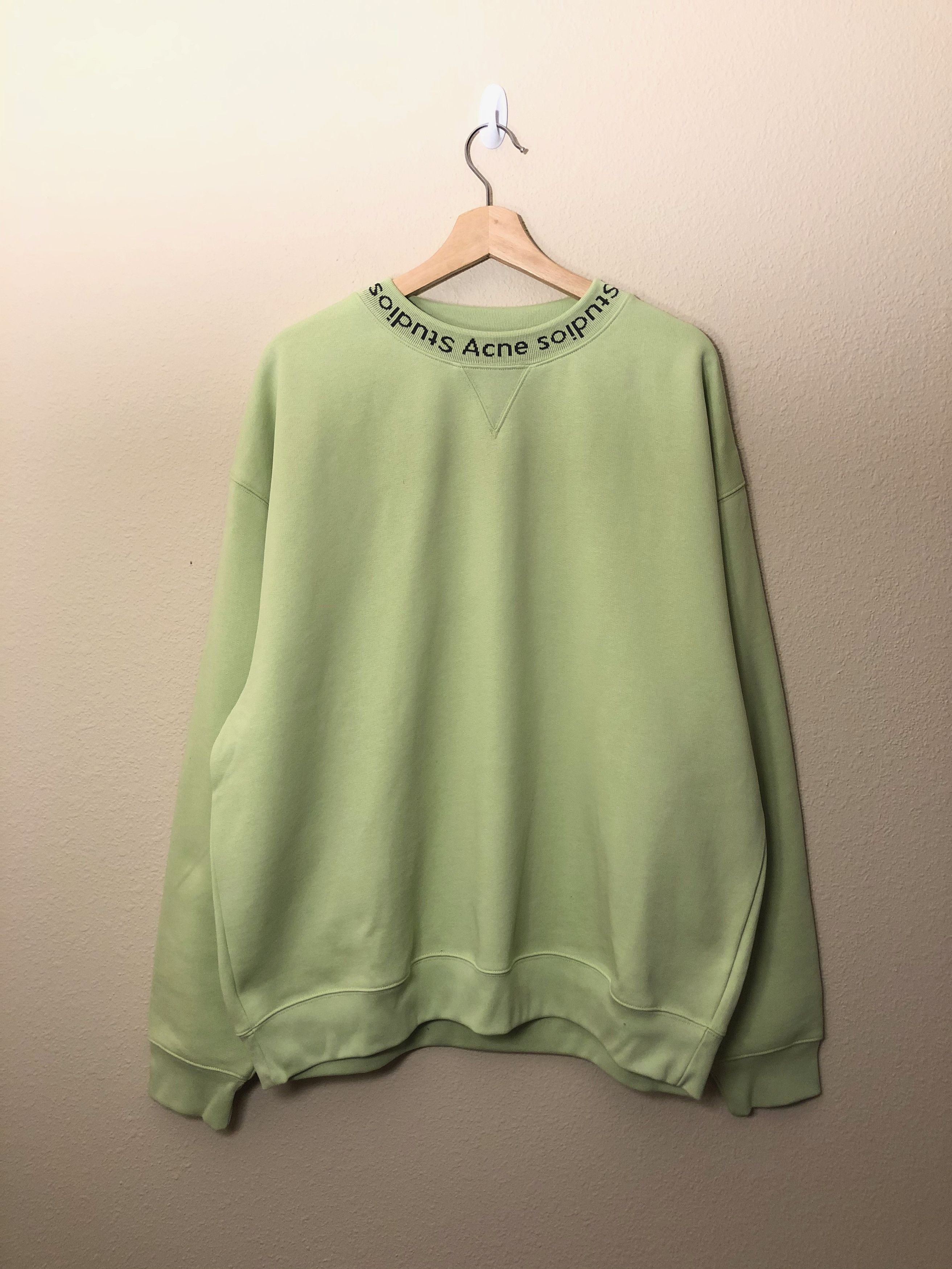 Acne Studios Acne Studios Flogho Sweatshirt in Pale Green Grailed