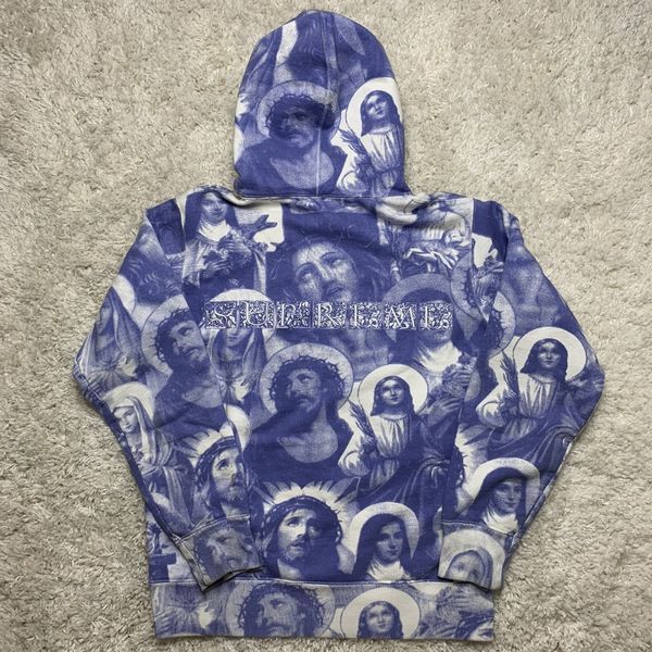 Supreme SUPREME JESUS MARY HOODIE PURPLE SIZE MEDIUM | Grailed