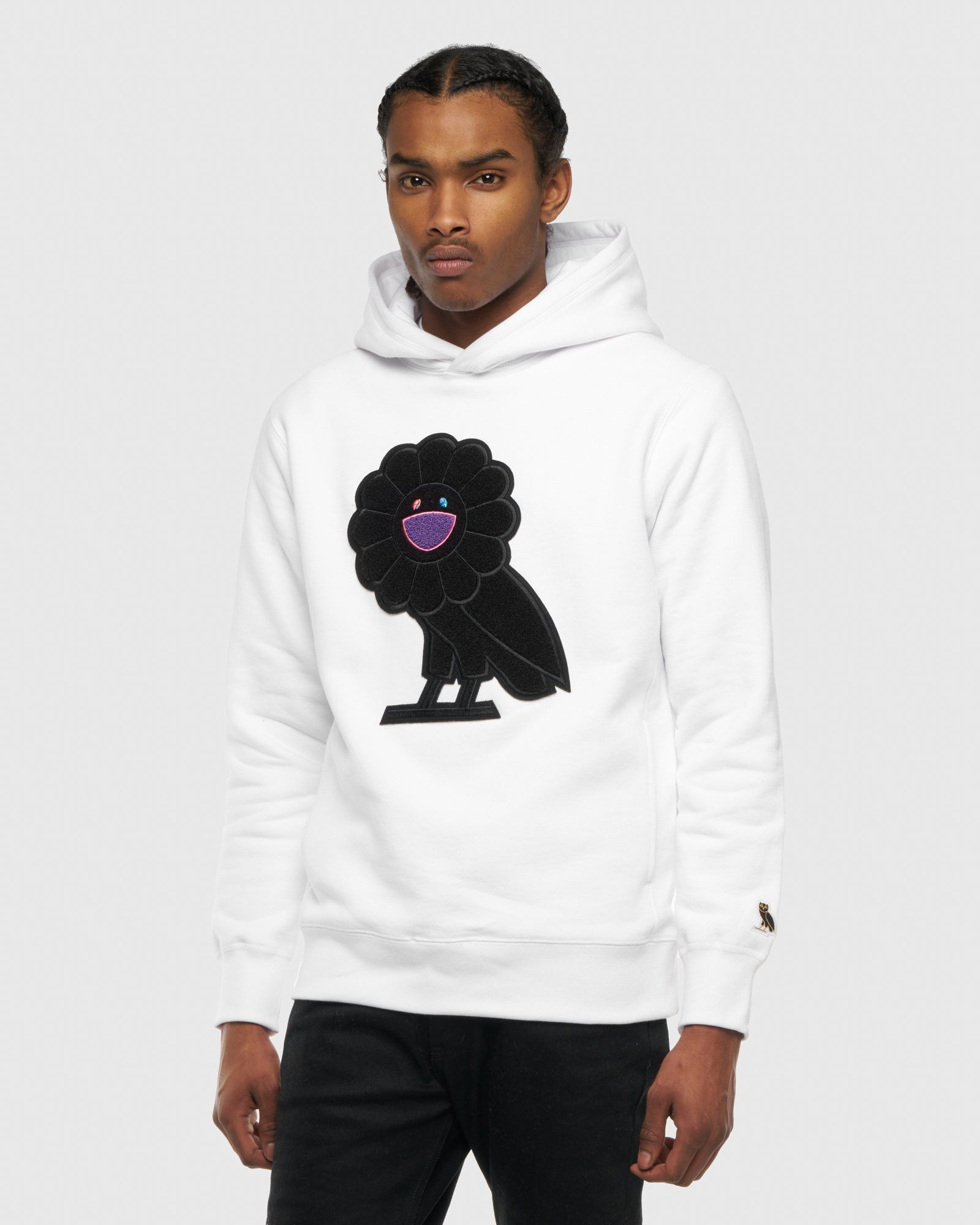 Drake OVO X Murakami Hoodie White 2018 OG Flower Owl Black Size US M / EU 48-50 / 2 - 5 Thumbnail