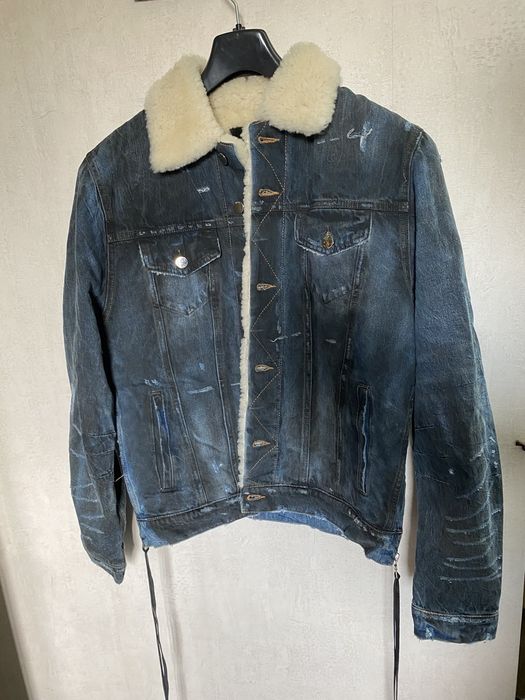 Amiri Shearling denim jacket | Grailed