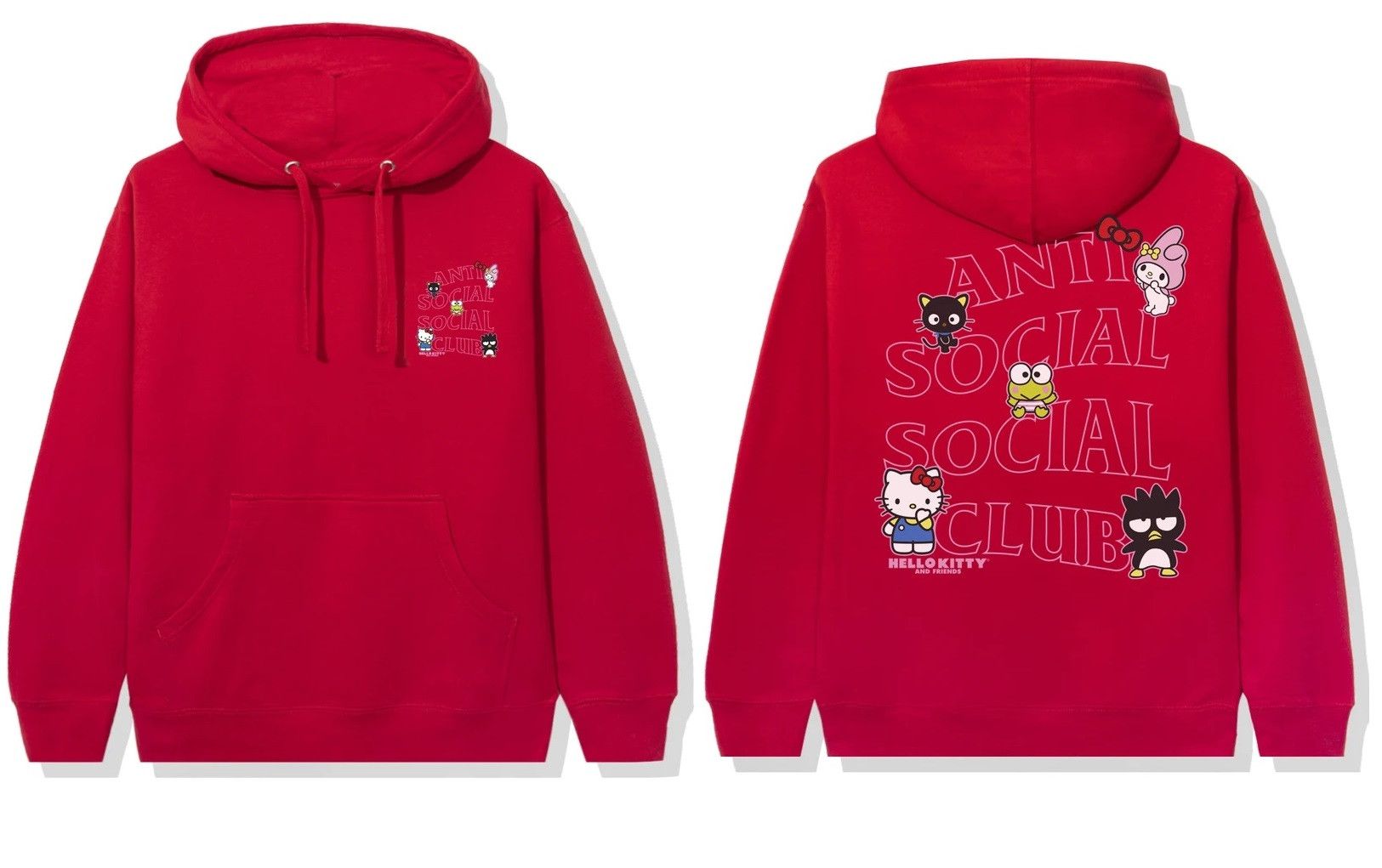 Red anti social social club hoodie sale