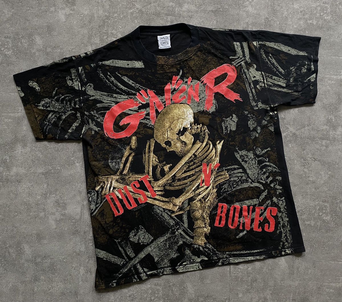 Guns N Roses Vintage Guns N Roses Dust N Bones all over print tee