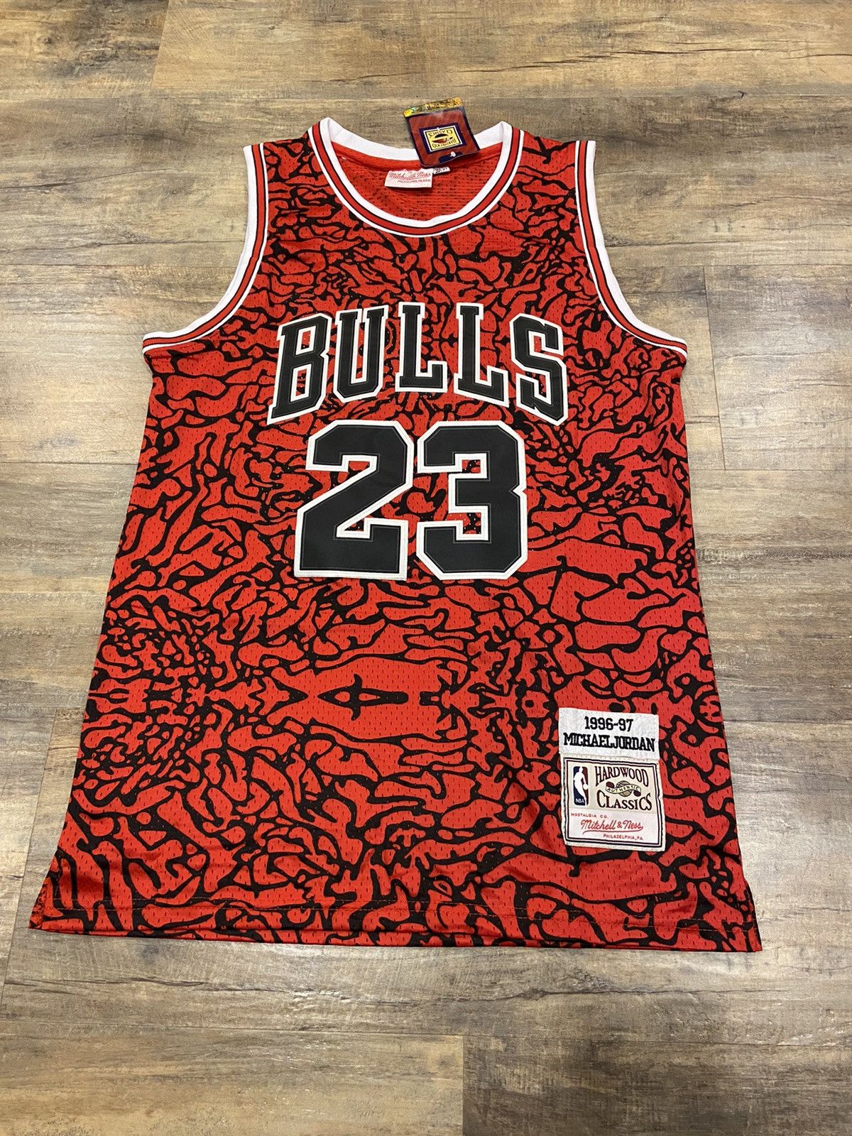 Mitchell And Ness Bulls #23 Michael Jordan Black/Camo Stitched NBA Jersey