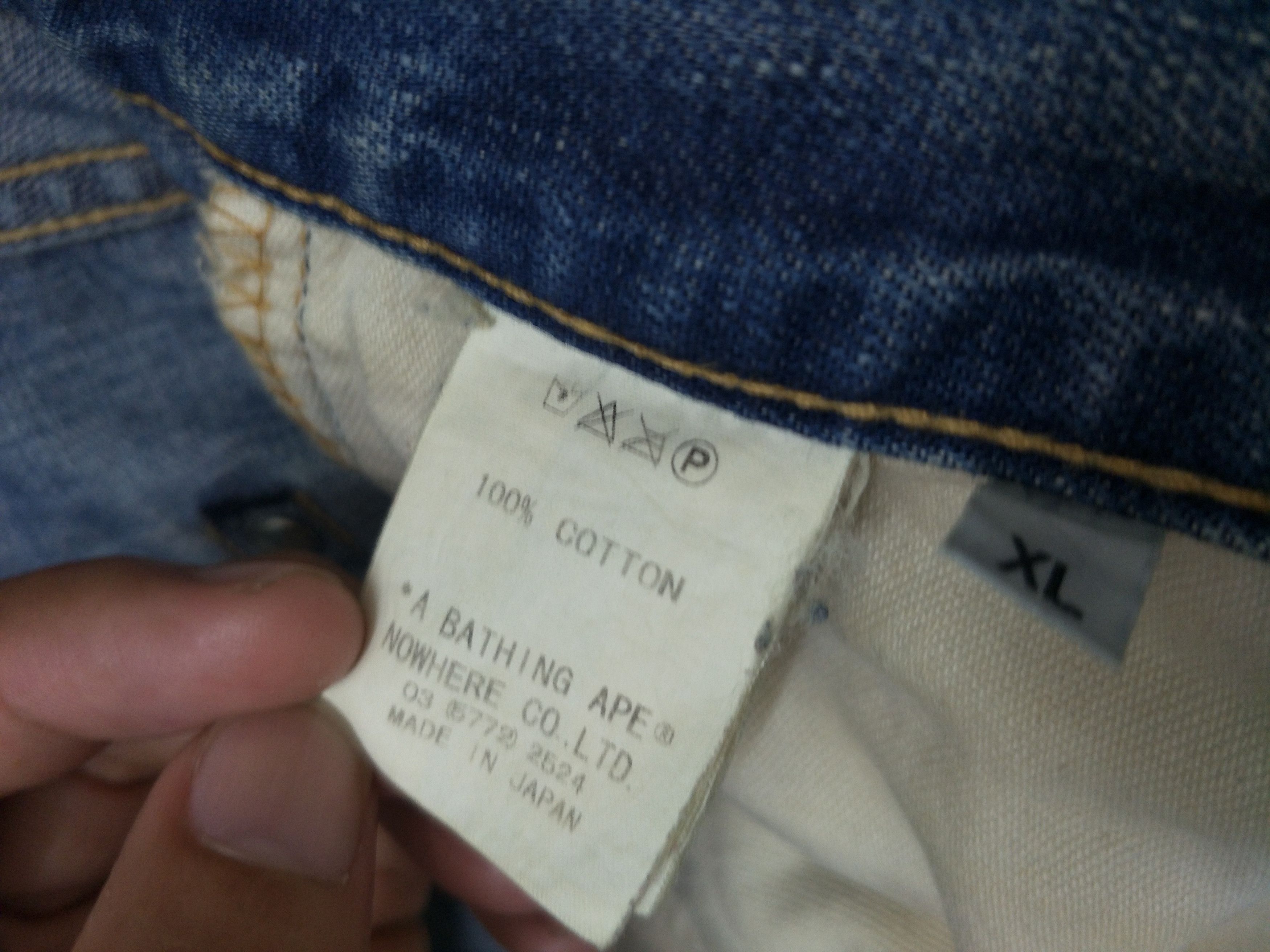 Bape Bape Distress Denim Embroidery Patch Size US 39 - 14 Thumbnail