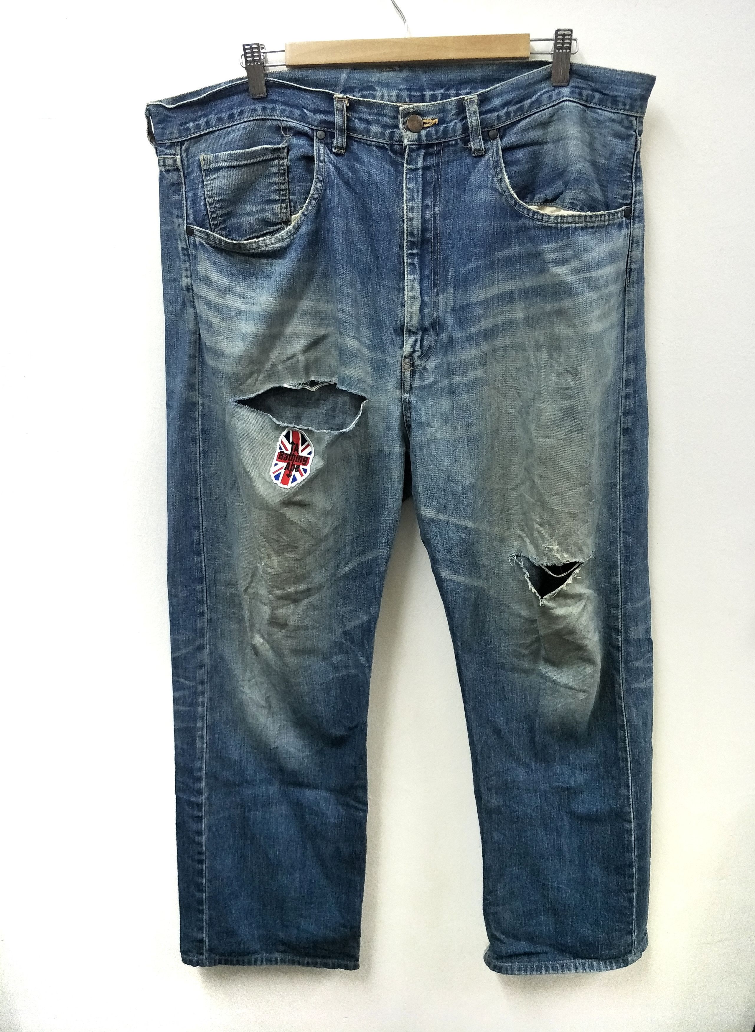 Bape Bape Distress Denim Embroidery Patch Size US 39 - 1 Thumbnail