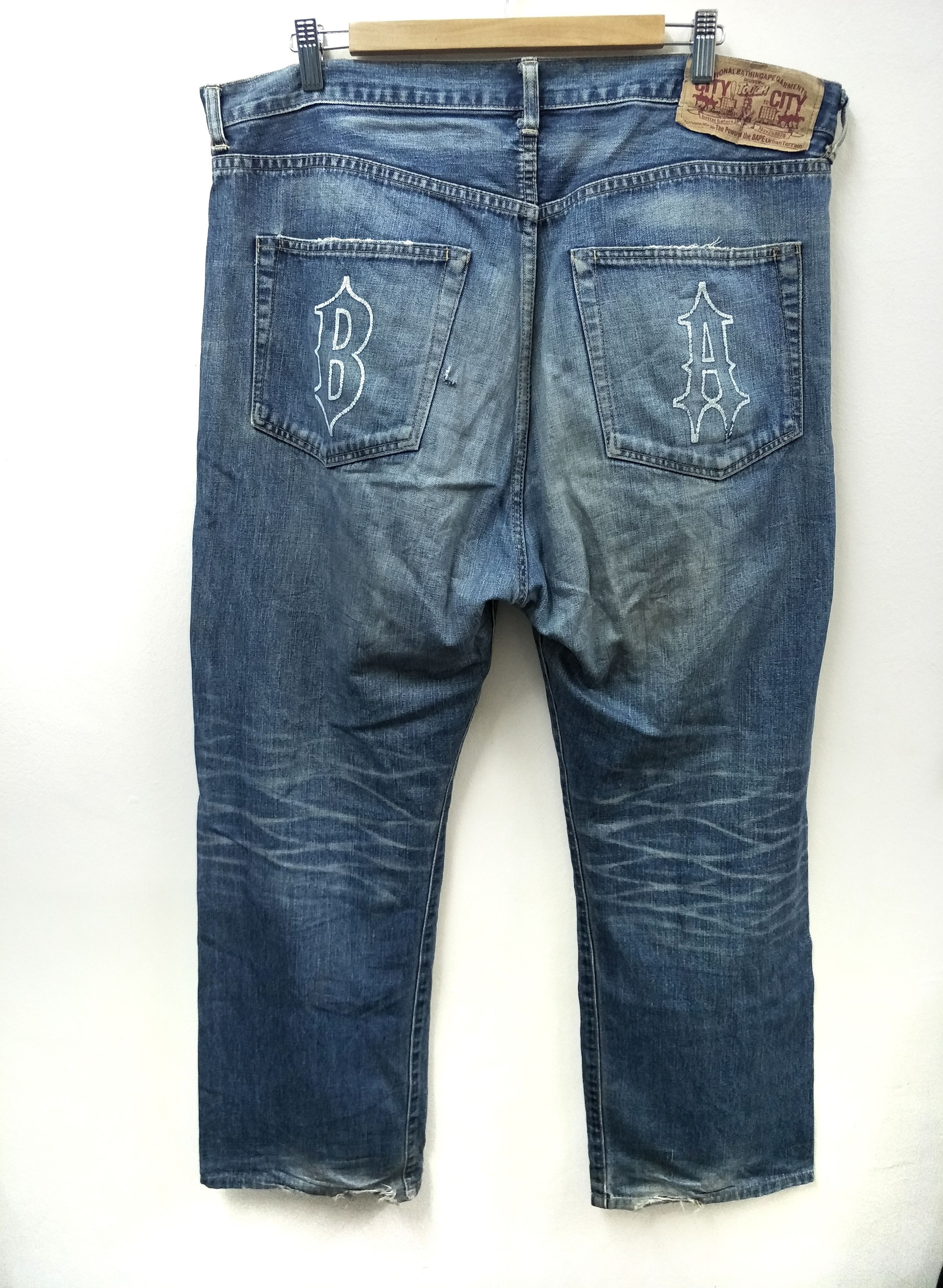 Bape Bape Distress Denim Embroidery Patch Size US 39 - 2 Thumbnail
