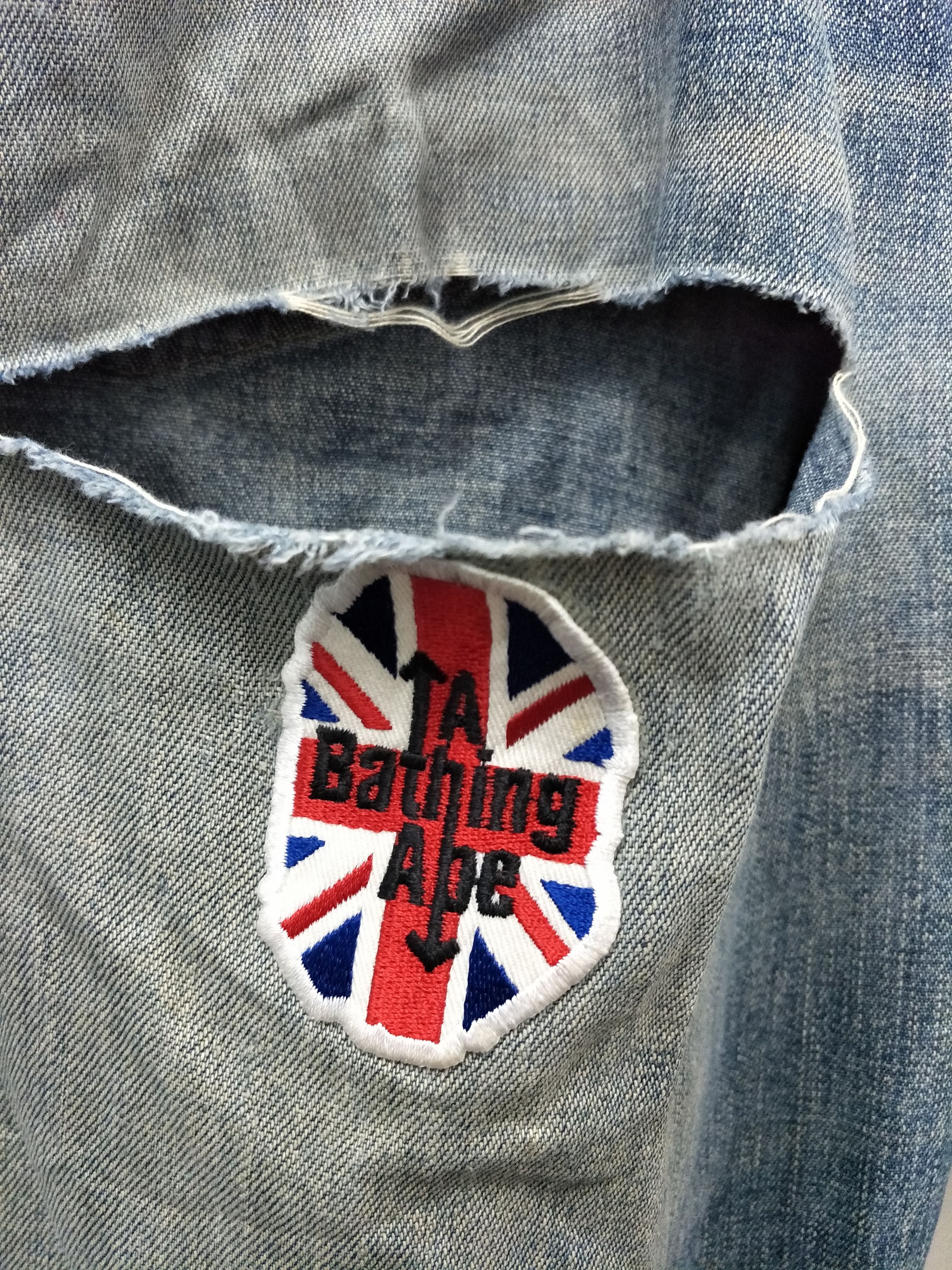 Bape Bape Distress Denim Embroidery Patch Size US 39 - 7 Thumbnail