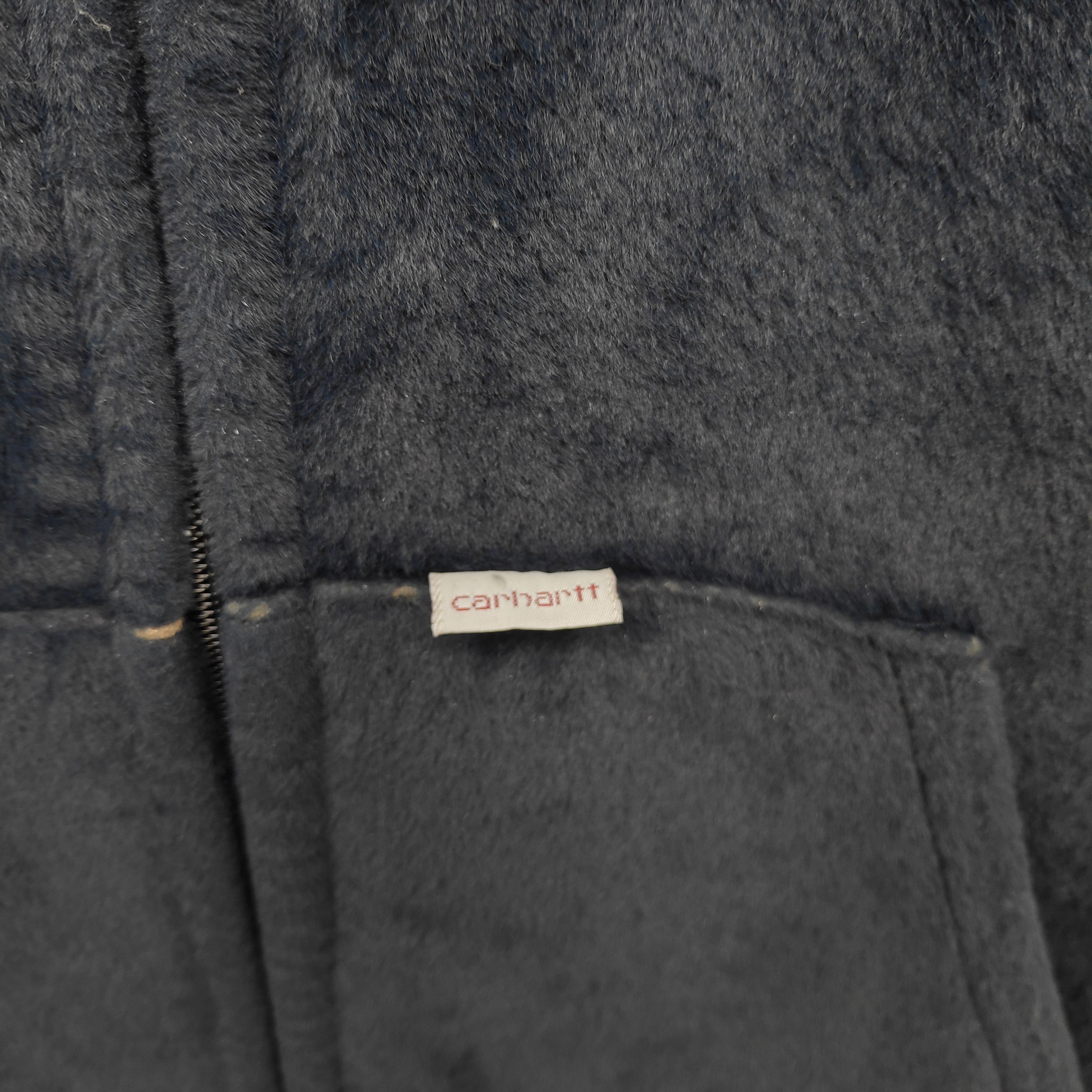 Carhartt × Vintage Vintage CARHARTT VELVET HOODIE LARGE DARK BLUE DOPE Size US L / EU 52-54 / 3 - 5 Thumbnail