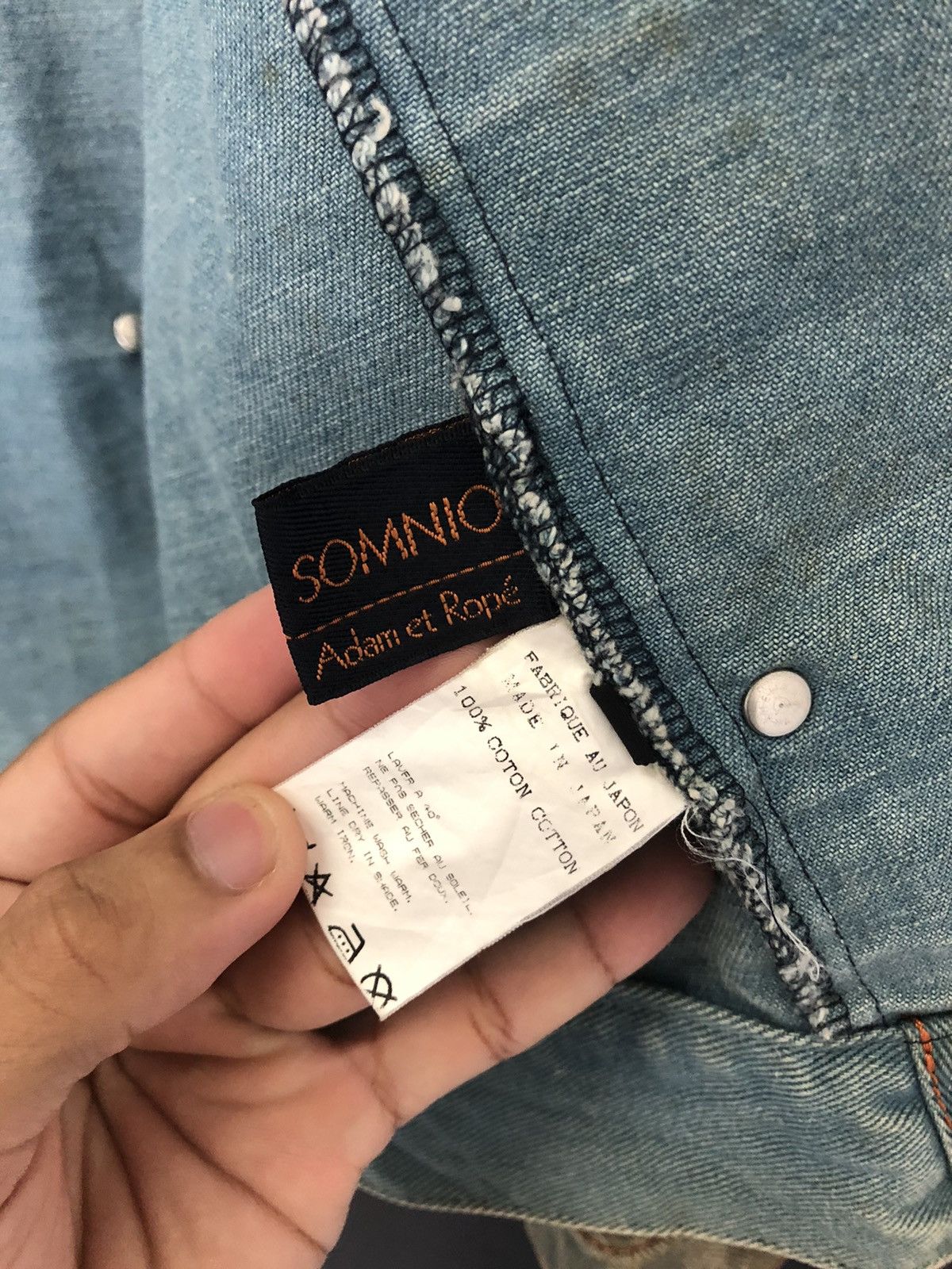 Issey Miyake 💥ADAM ET ROPE Distressed Denim Acid Wash Jacket Size US S / EU 44-46 / 1 - 15 Thumbnail