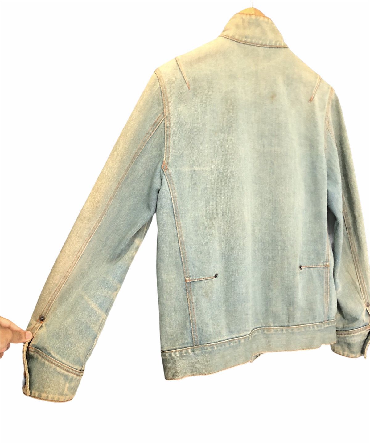 Issey Miyake 💥ADAM ET ROPE Distressed Denim Acid Wash Jacket Size US S / EU 44-46 / 1 - 8 Thumbnail