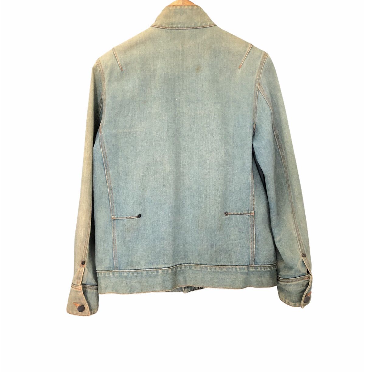 Issey Miyake 💥ADAM ET ROPE Distressed Denim Acid Wash Jacket Size US S / EU 44-46 / 1 - 11 Thumbnail