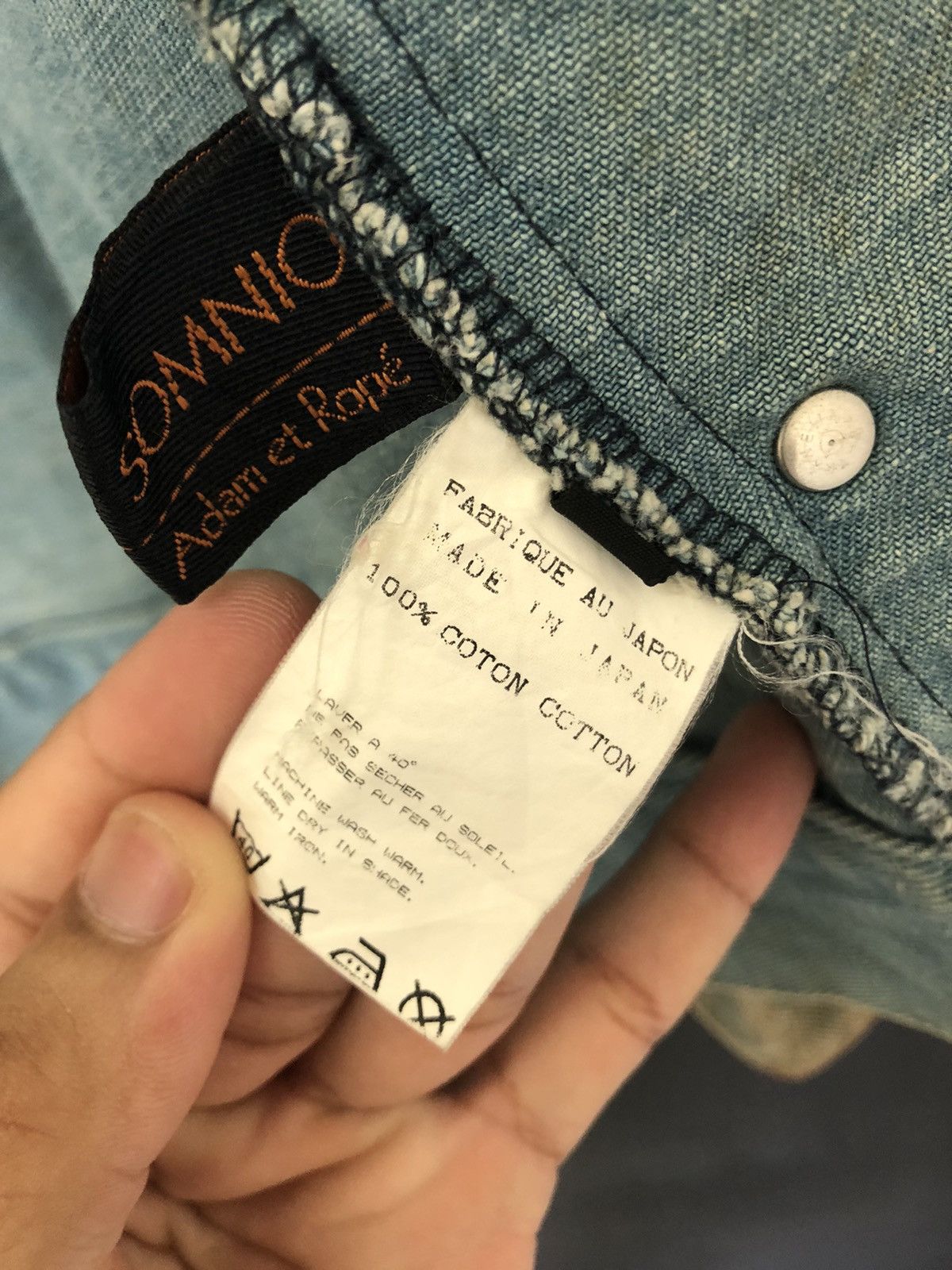 Issey Miyake 💥ADAM ET ROPE Distressed Denim Acid Wash Jacket Size US S / EU 44-46 / 1 - 14 Thumbnail
