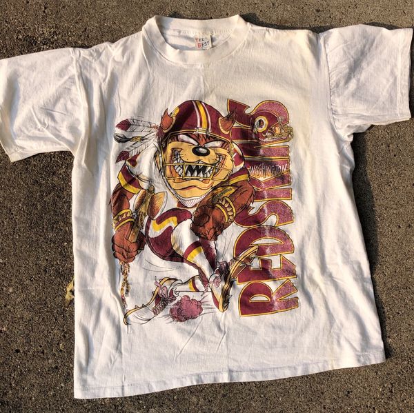 Vintage Vintage looney tunes Taz redskins NFL T-shirt | Grailed