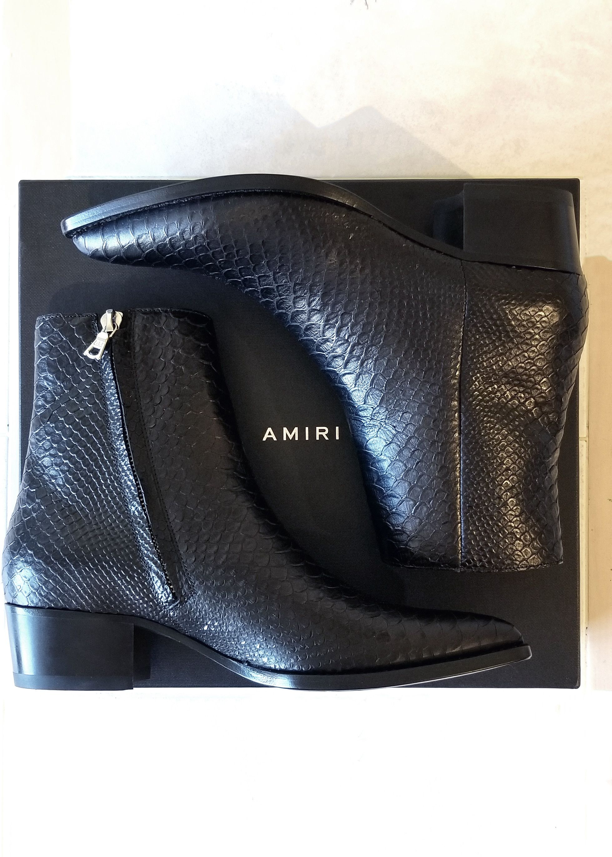 Amiri Black Snake Western Zip Boots Size US 11 / EU 44 - 3 Thumbnail