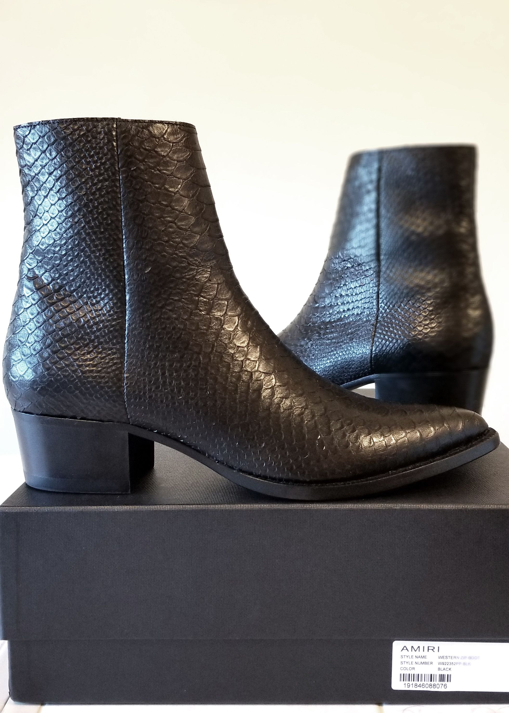 Amiri Black Snake Western Zip Boots Size US 11 / EU 44 - 2 Thumbnail