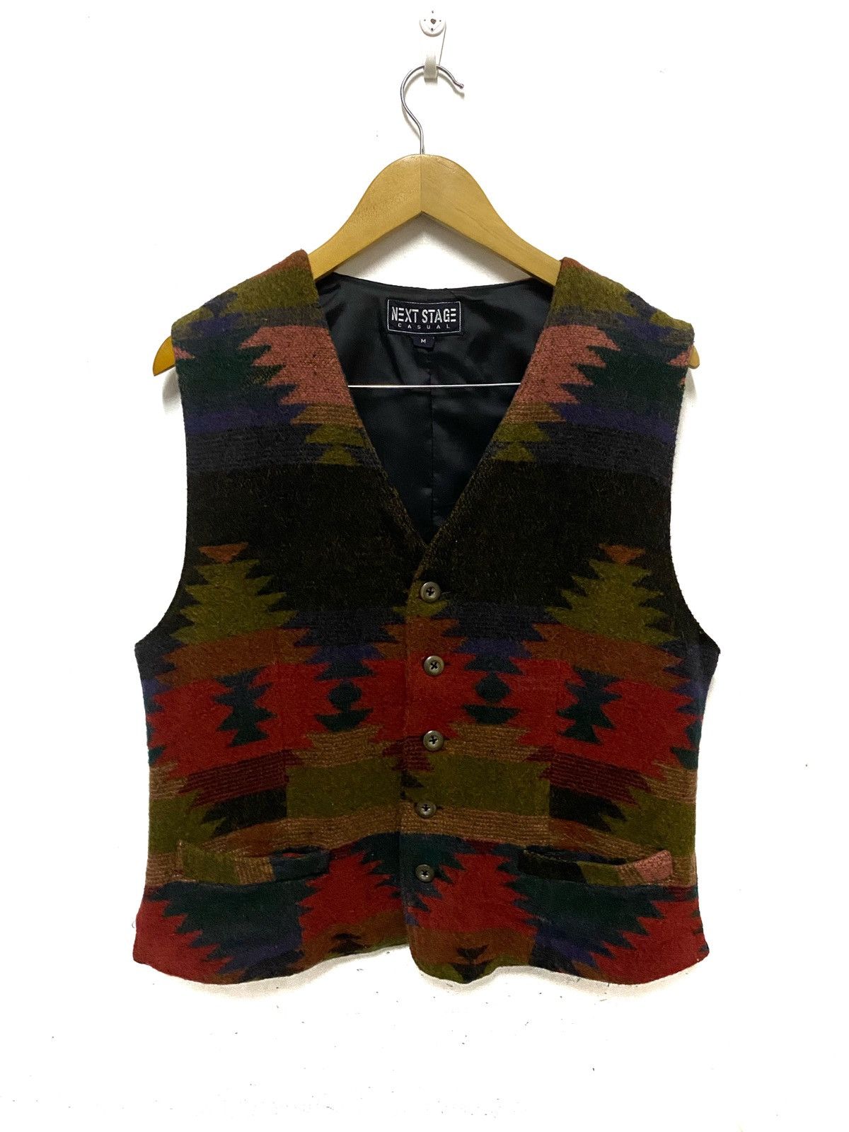 Japanese Abstract Aztec Navajo Wool Vest