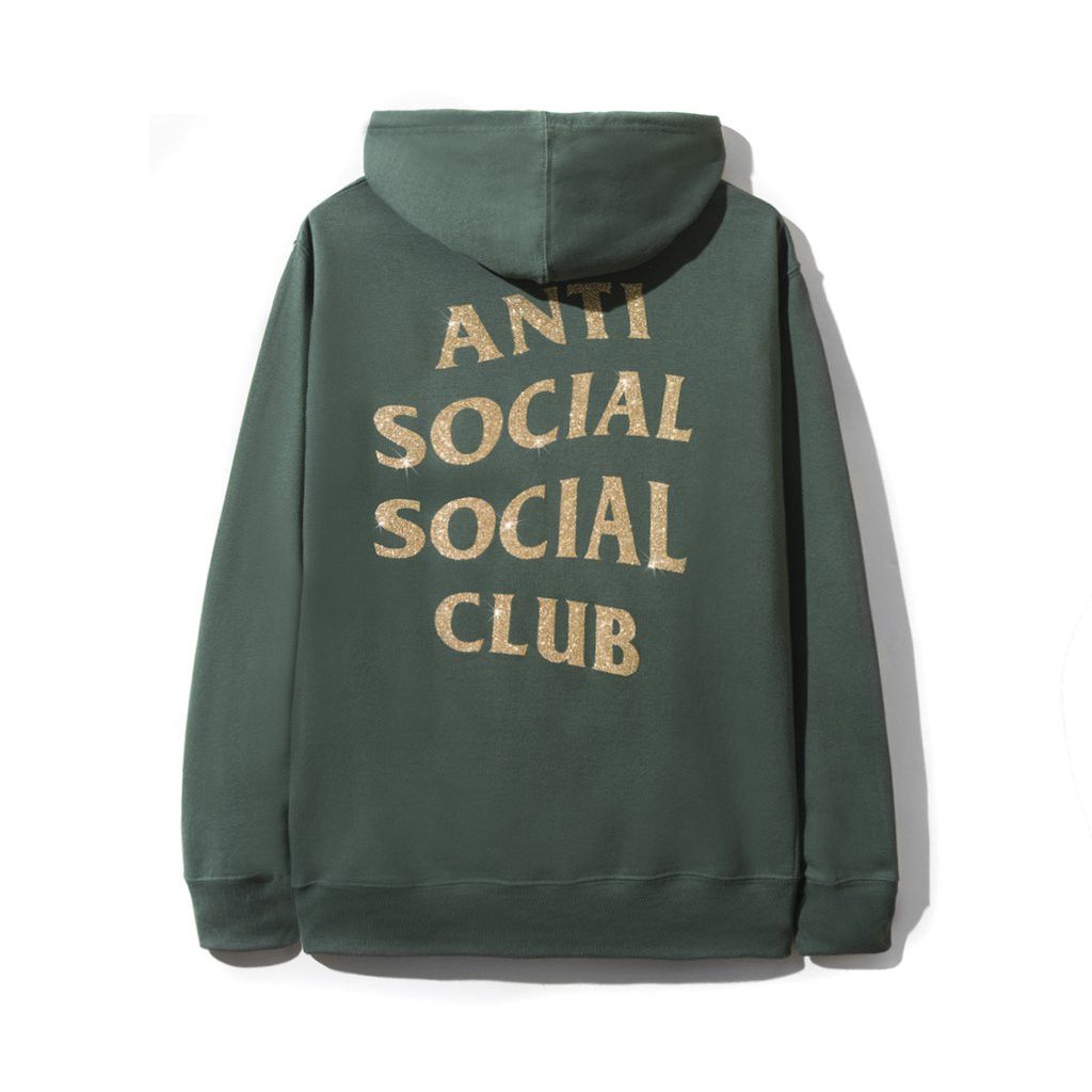 Anti Social Social Club DS ASSC Gold GLITTER Logo Blinded Green  
